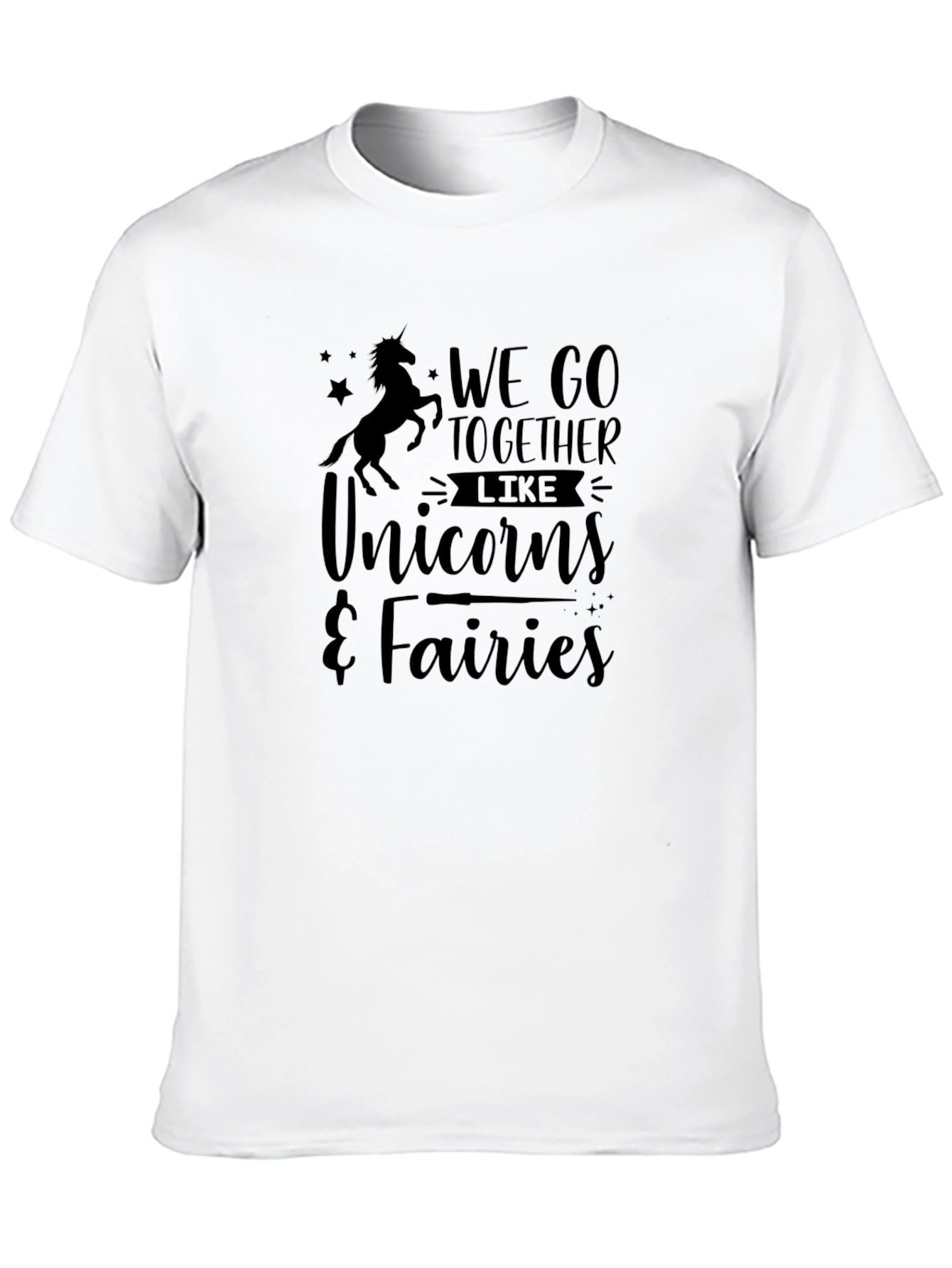 Black Unicorns & Fairies Graphic Tee - Black view 10