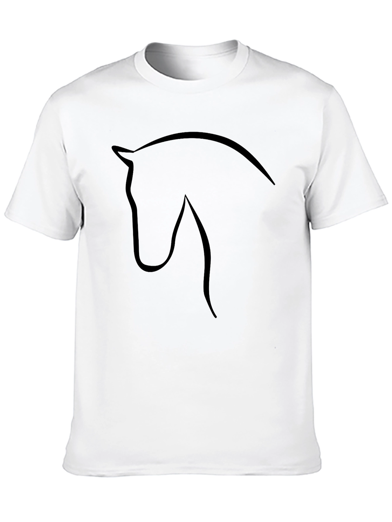 Black Horse Silhouette Graphic Tee - Black Cotton T-Shirt view 10