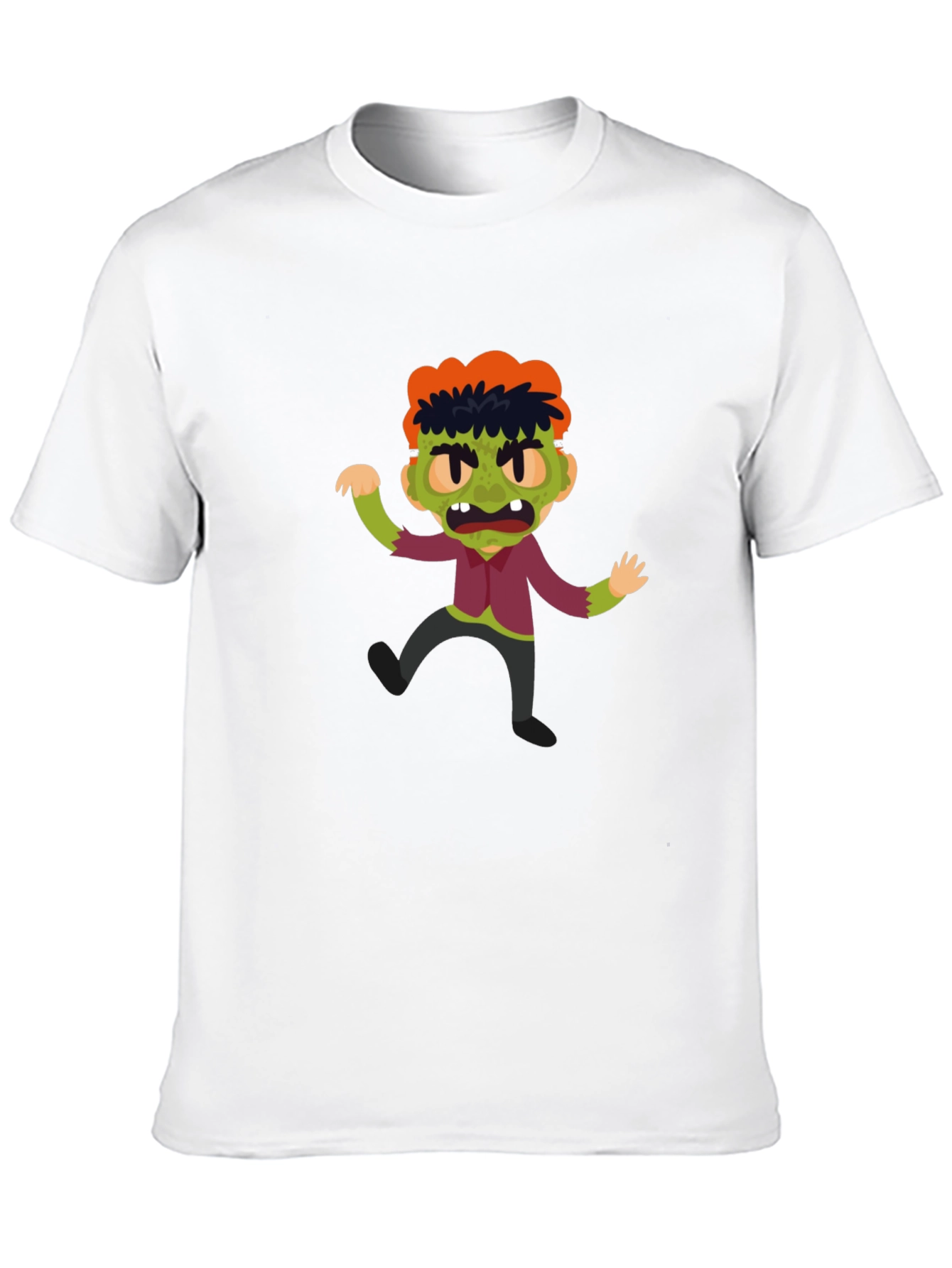 Black Zombie Cartoon Graphic T-Shirt view 10