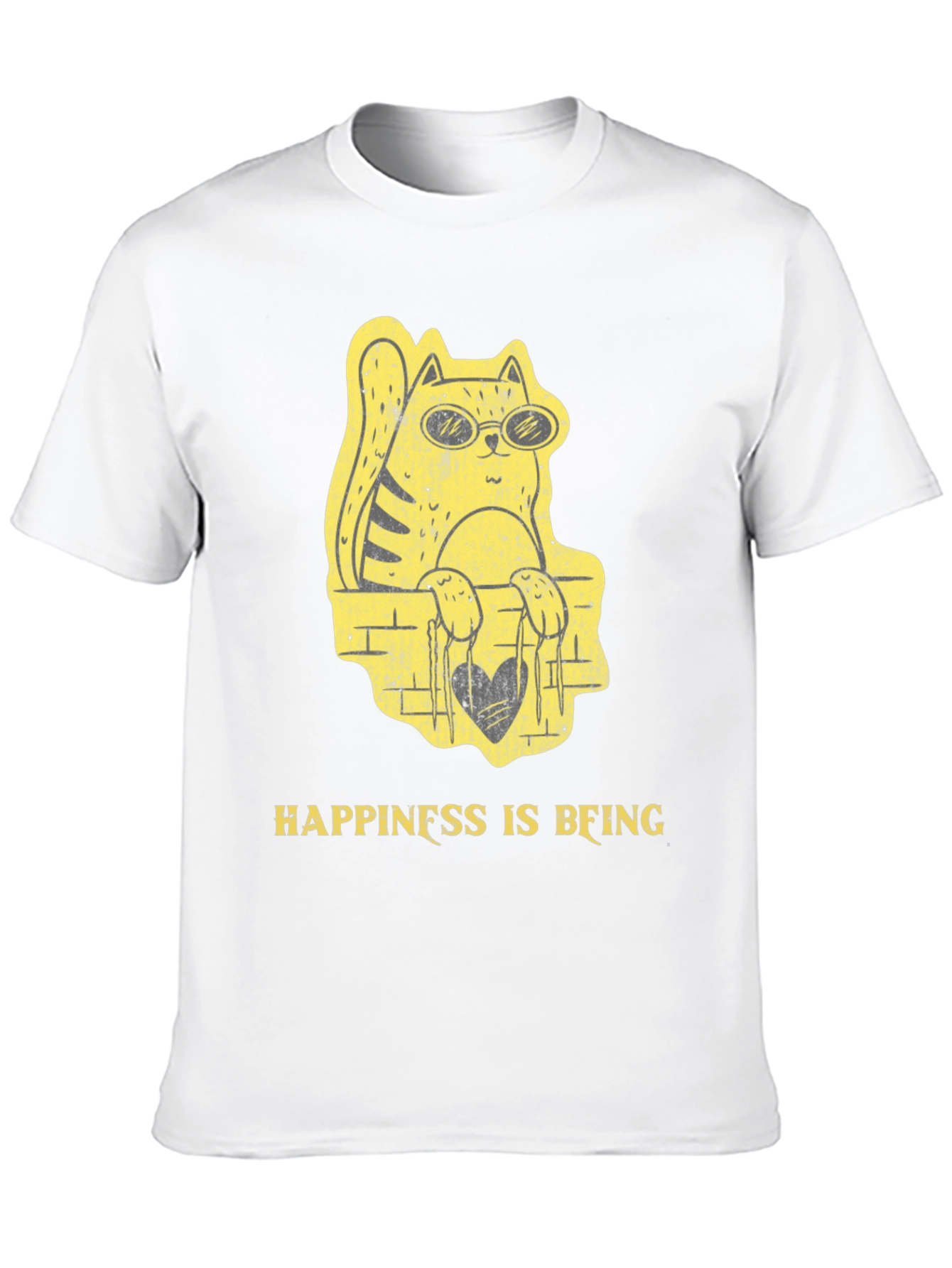 Black Cool Cat Graphic Tee - Happiness Is Being view 10