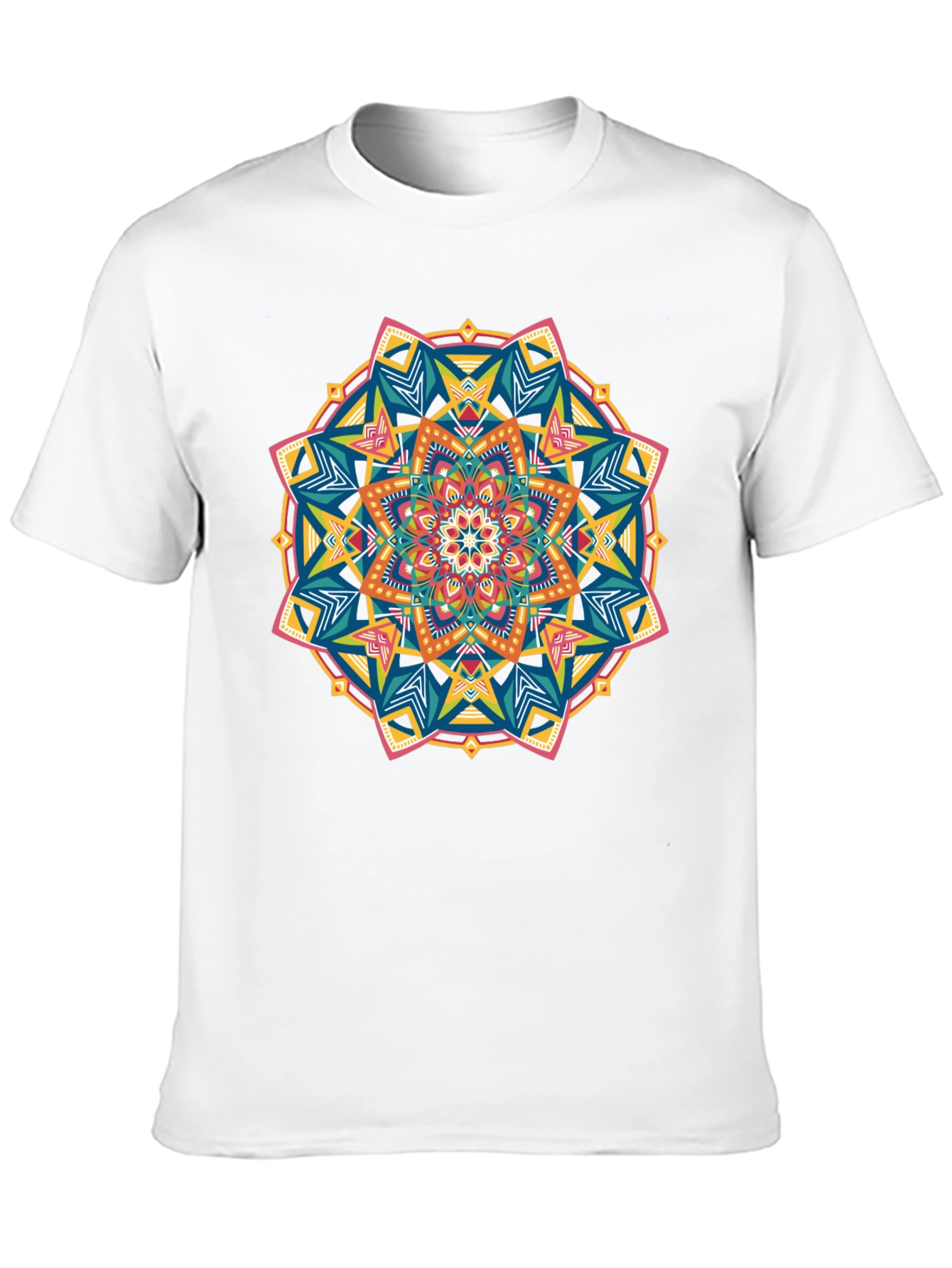 Black Vibrant Mandala Graphic Black T-Shirt view 10