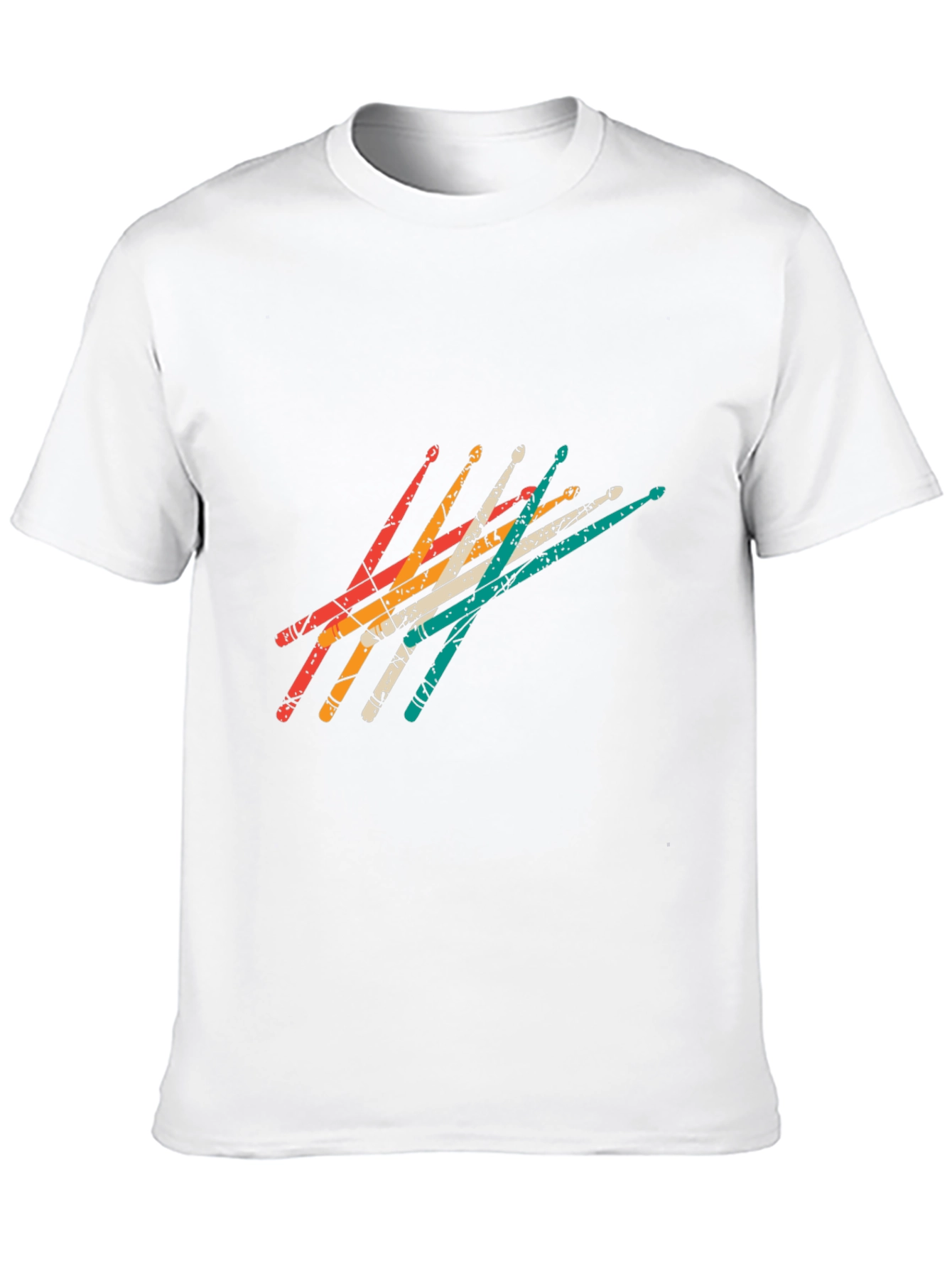 Black Retro Drumsticks Graphic Tee - Black Casual T-Shirt view 10