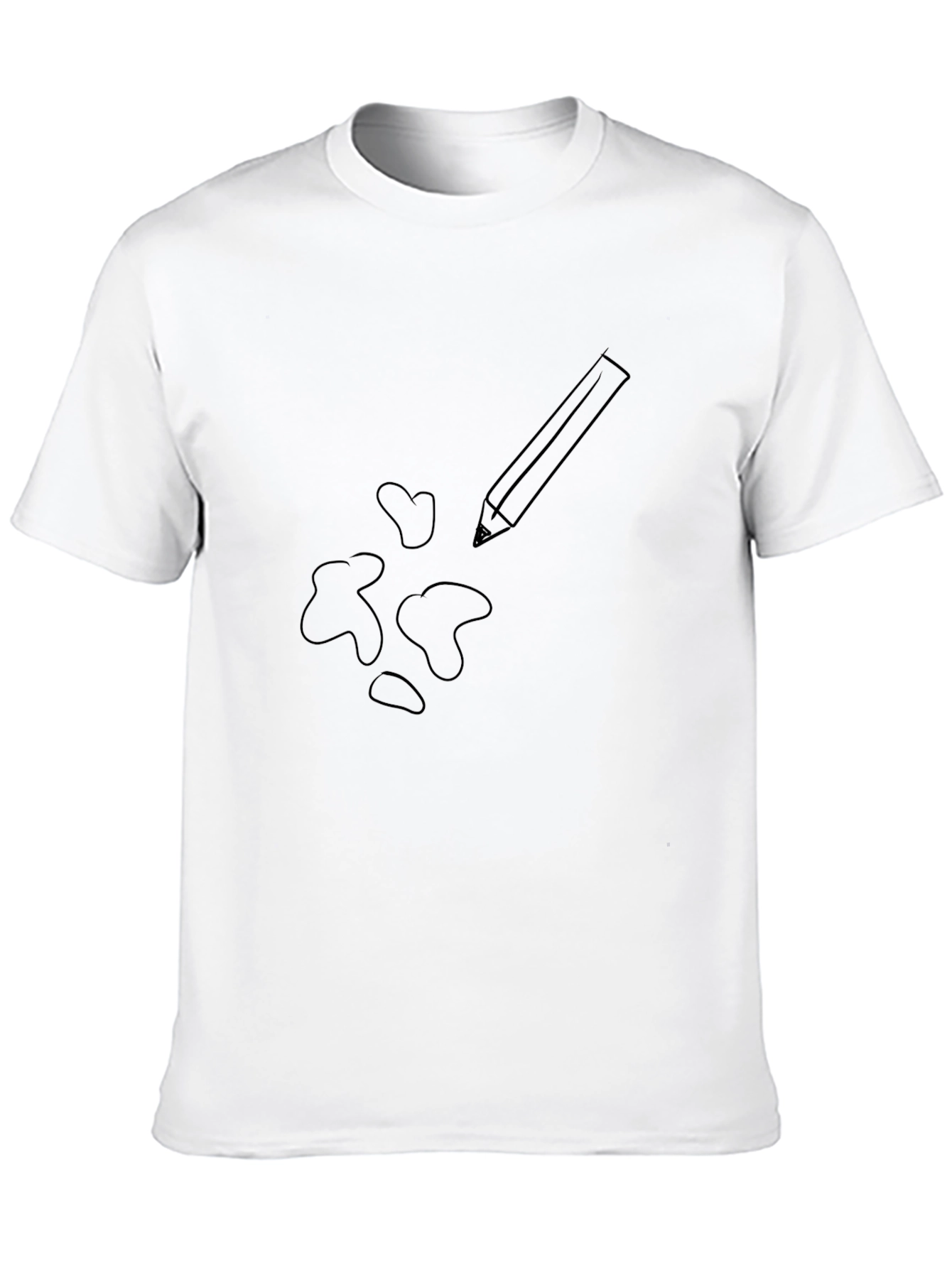 Black Pencil Sketch Tee - Black Casual T-Shirt view 10