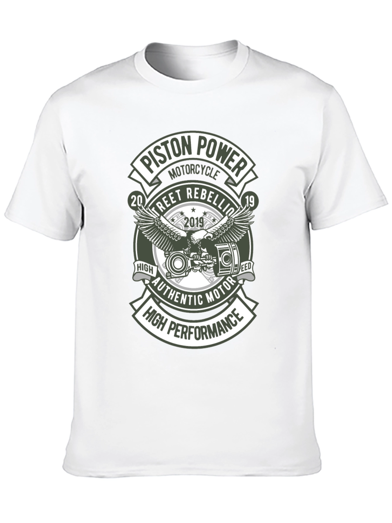 Black Piston Power Motorcycle T-Shirt - Street Rebellion view 10