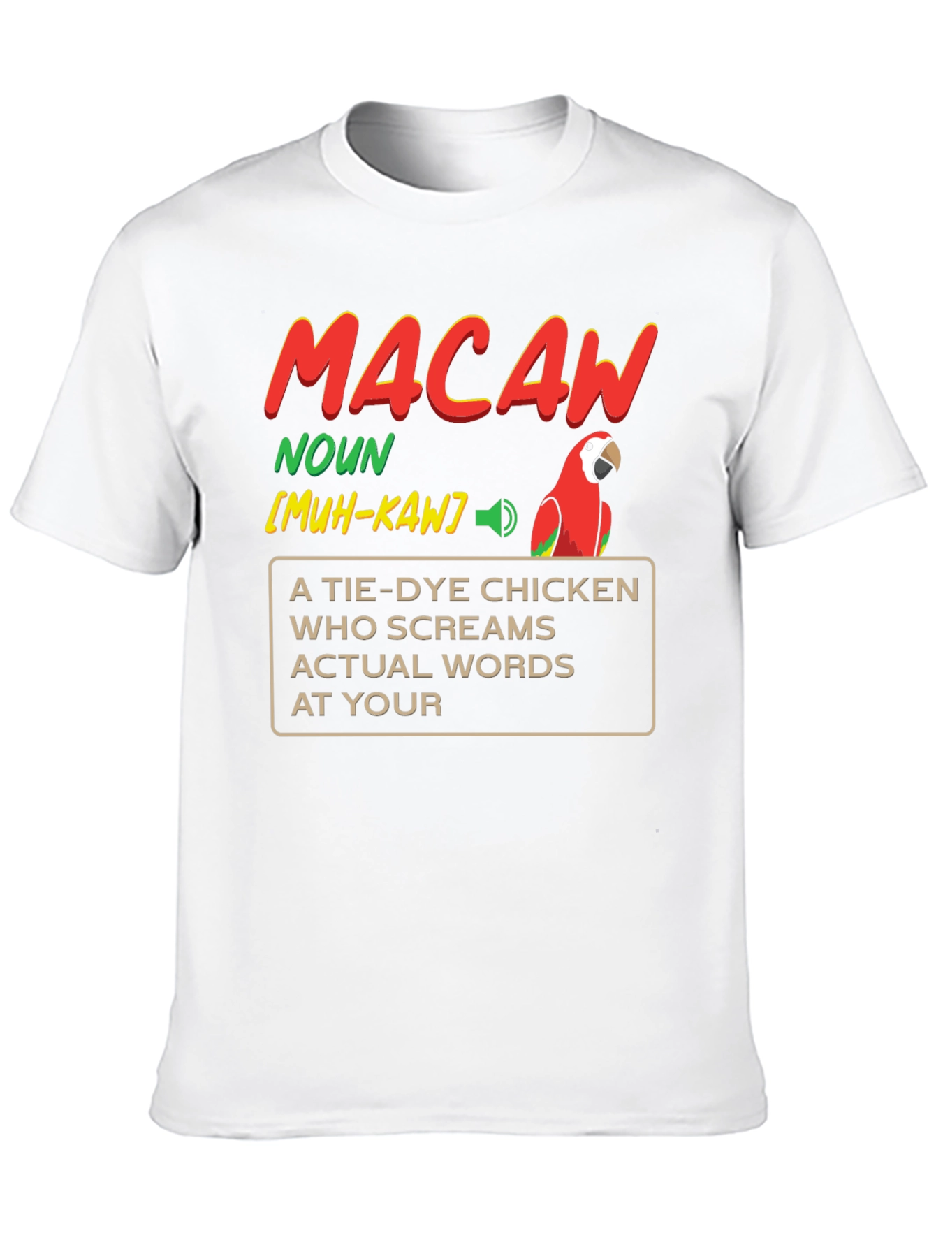 Black Macaw Definition Graphic T-Shirt - Novelty Bird Lover Tee view 10