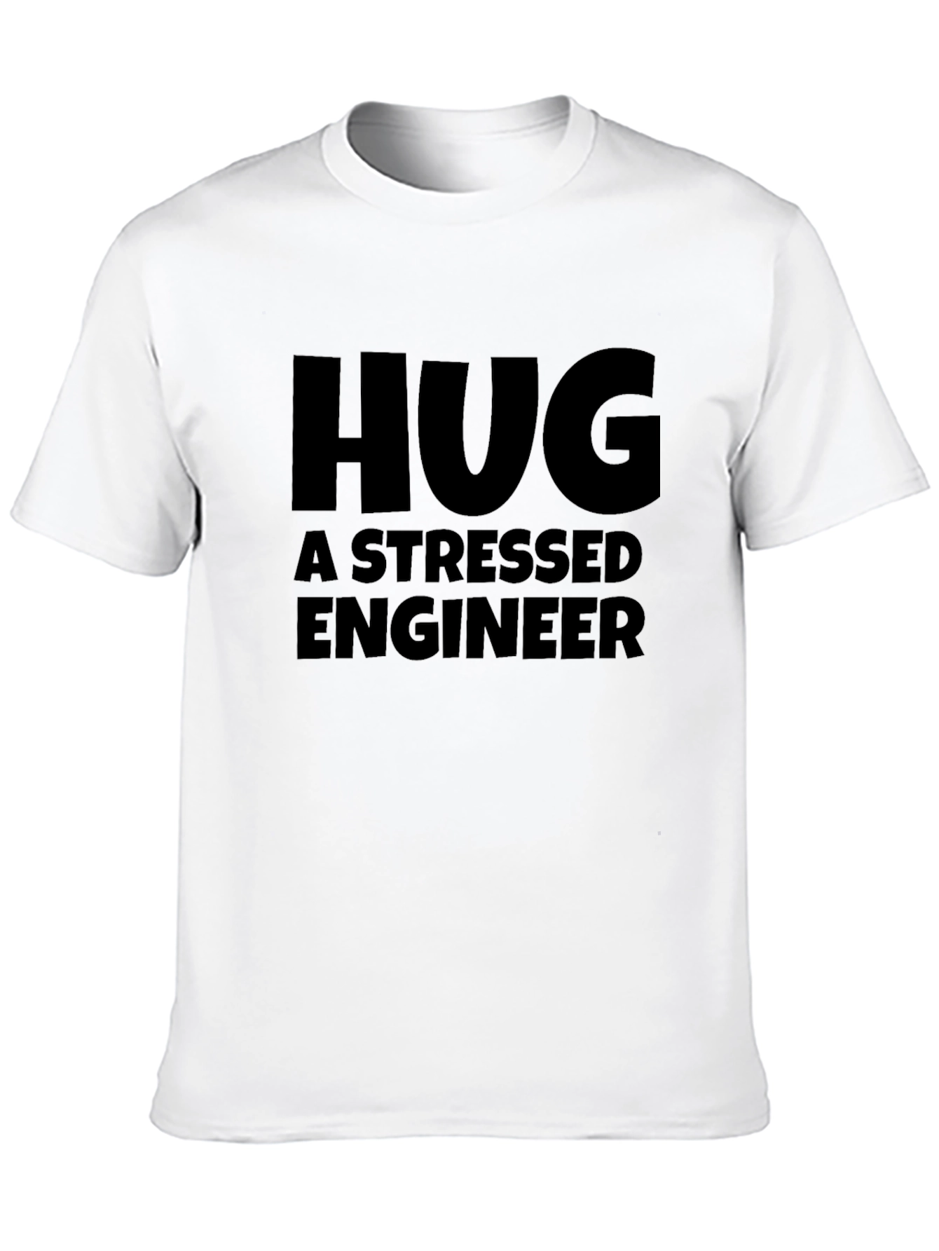 Black Hug a Stressed Engineer T-Shirt Funny Gift Tee view 10