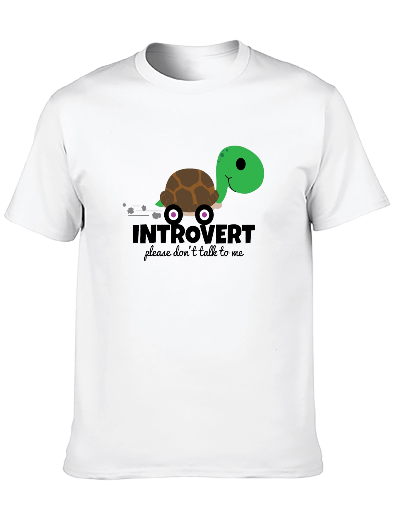 Black Introvert Turtle T-Shirt - Funny Graphic Tee view 10