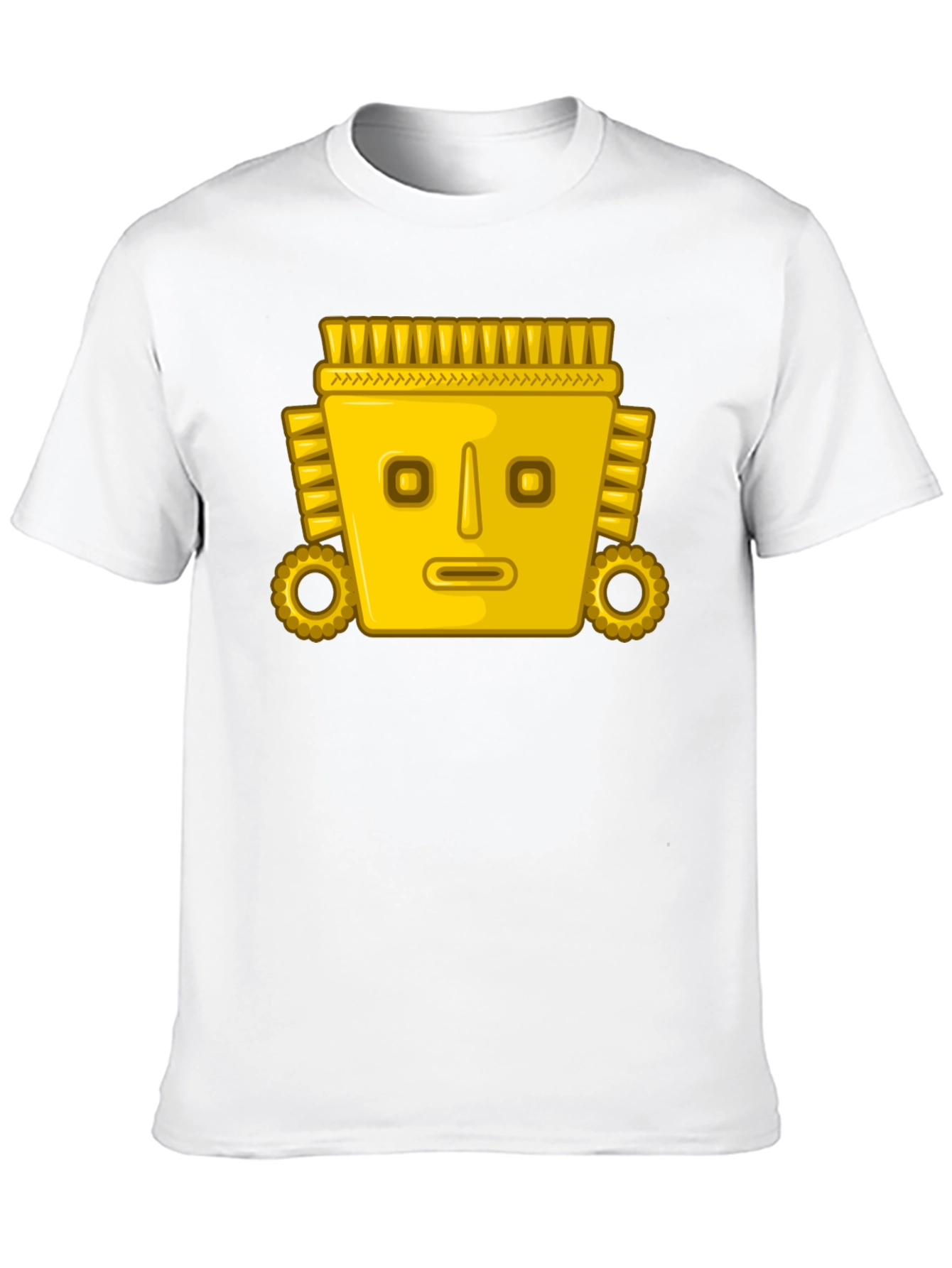 Black Aztec Gold Mask Graphic Tee - Black Casual T-Shirt view 10