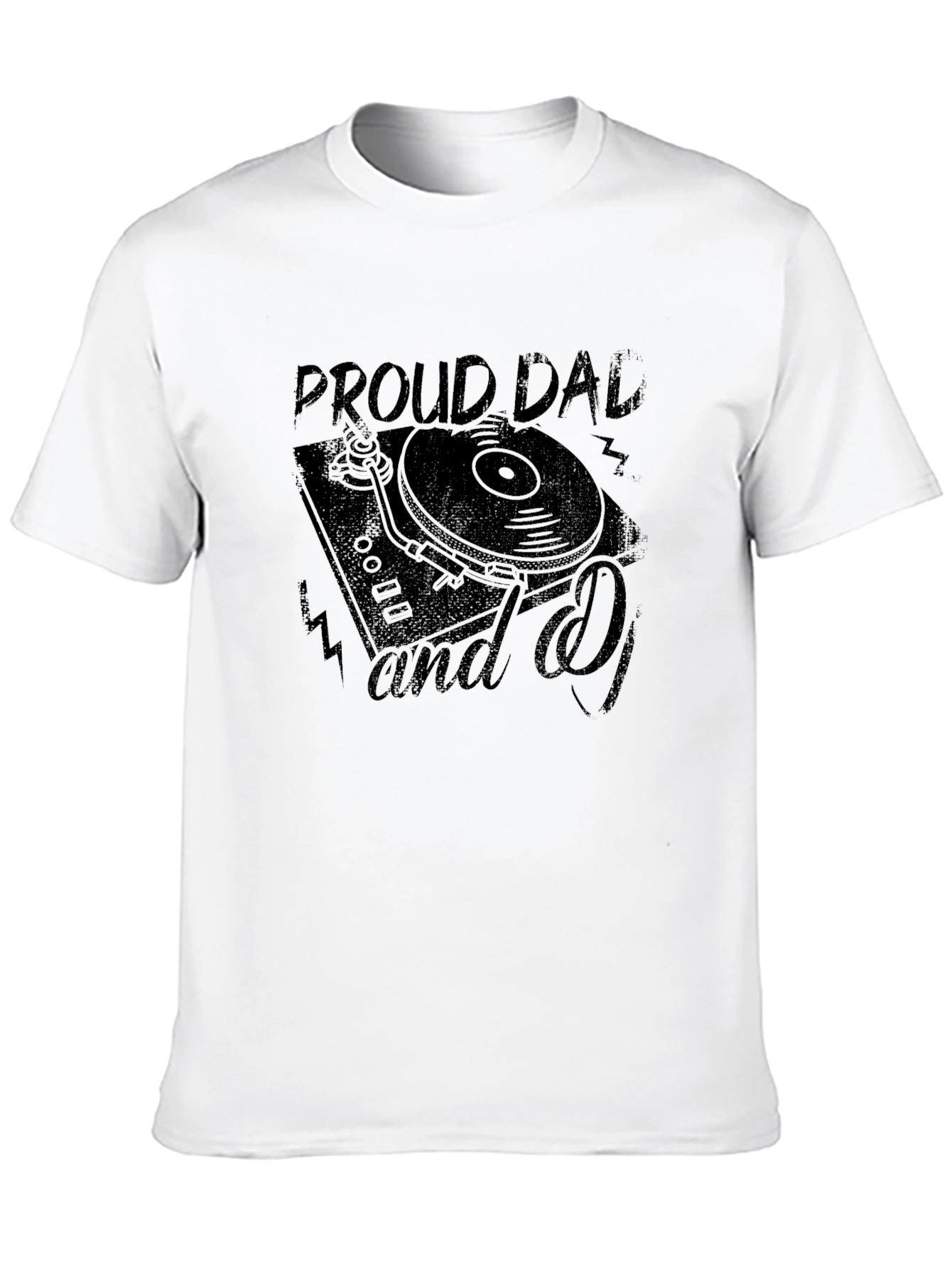 Black Proud Dad and DJ Black T-Shirt view 10