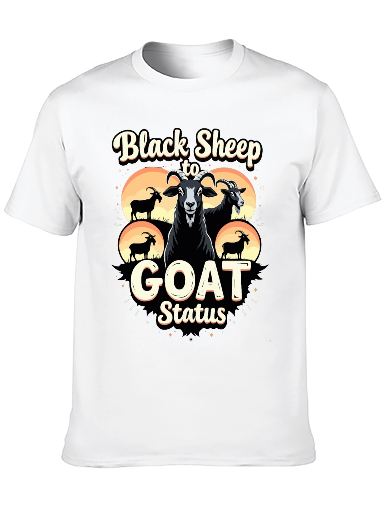 Black Black Sheep to Goat Status Graphic Tee view 10