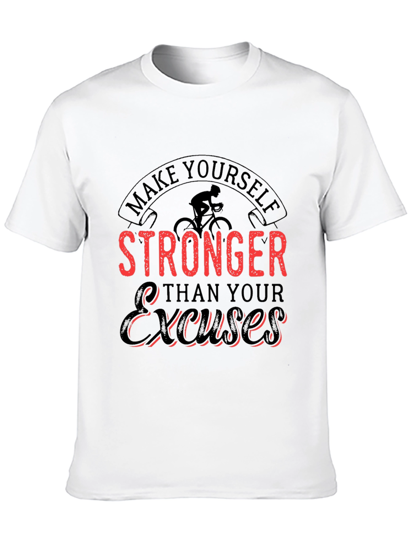 Motivational Black T-Shirt - Stronger Than Excuses - 10