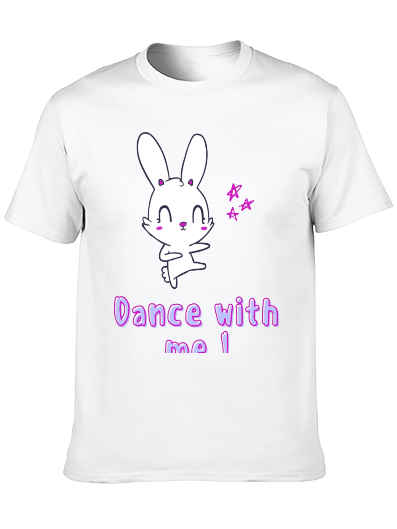 Black Cute Cartoon Bunny Dance With Me T-Shirt view 10