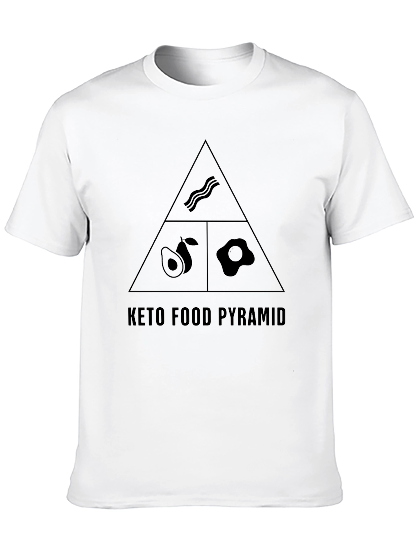 Keto Food Pyramid T-Shirt - Black Graphic Tee - 10