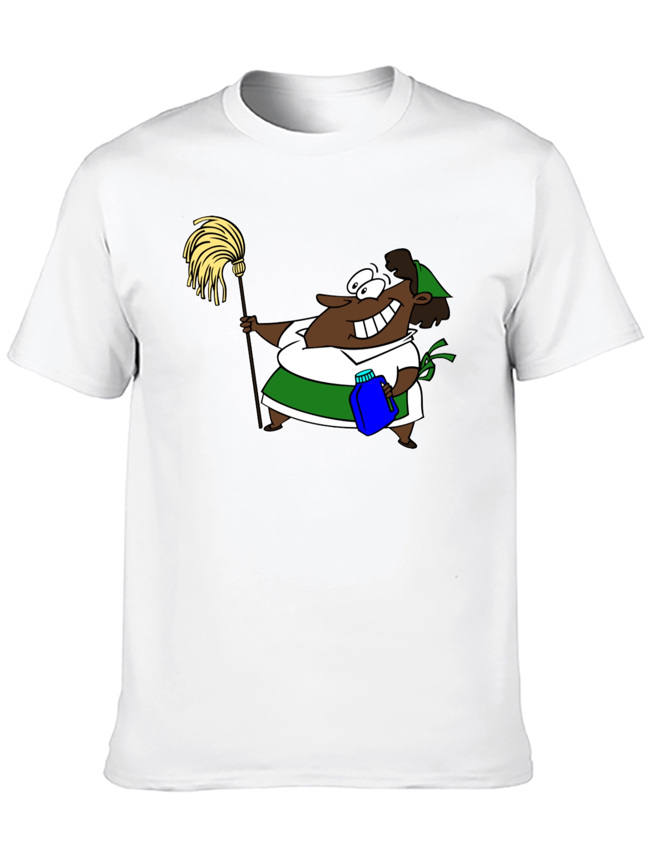 Black Cartoon Cleaning Lady Graphic Tee view 10
