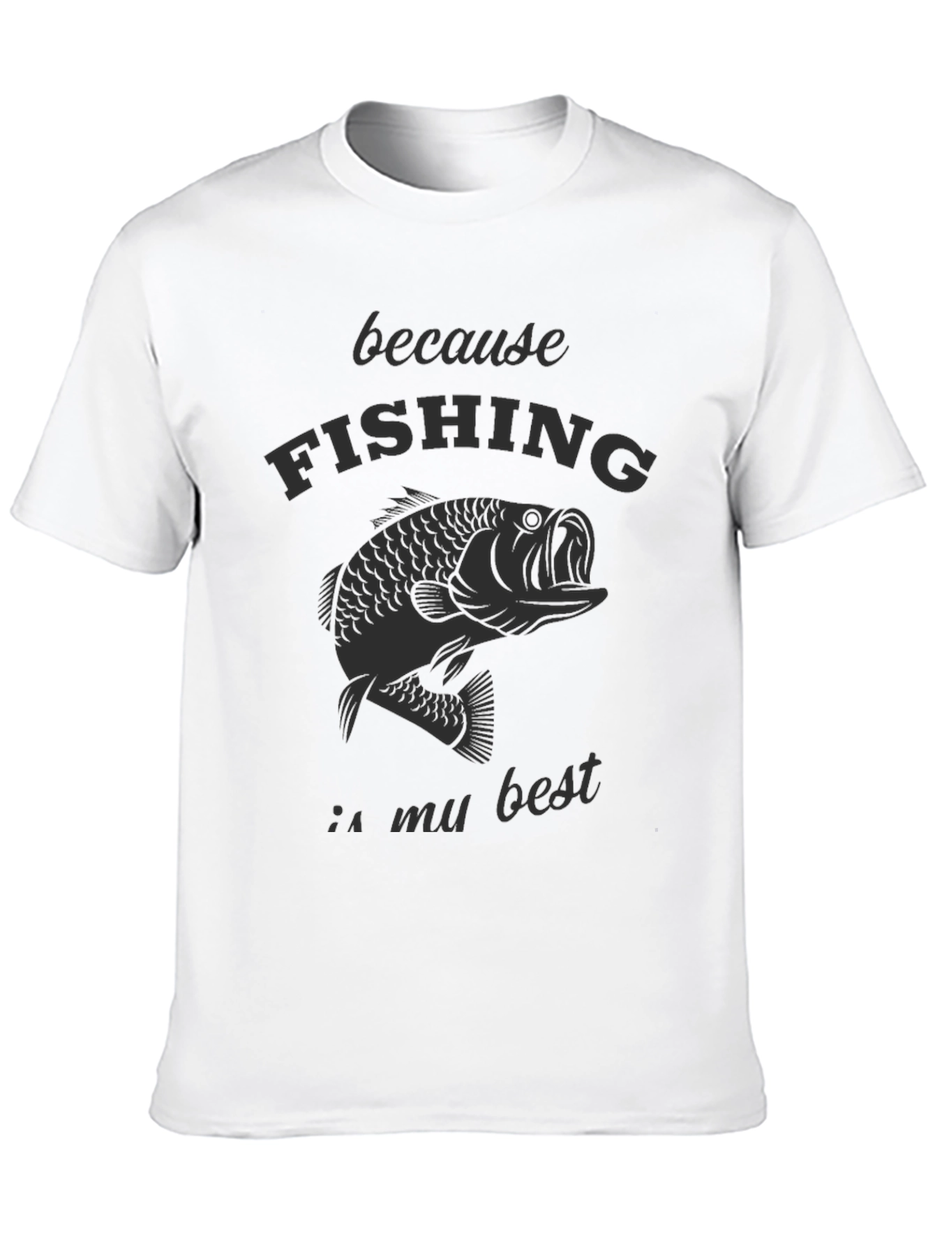 Black Fishing is My Best T-Shirt, Bass Graphic Tee, Men's Black Shirt view 10