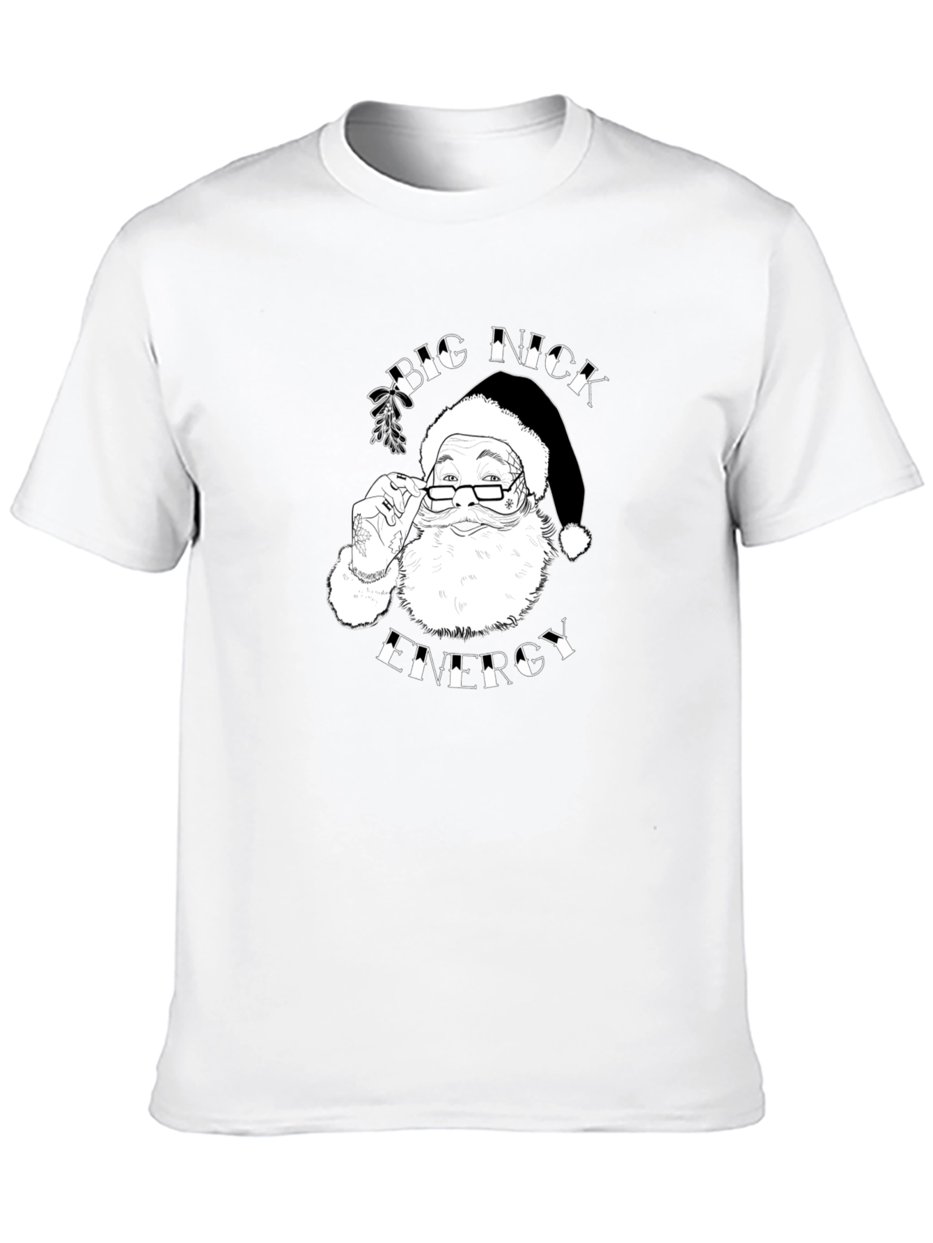 Black Big Nick Energy Santa T-Shirt - Christmas Humor Tee view 10