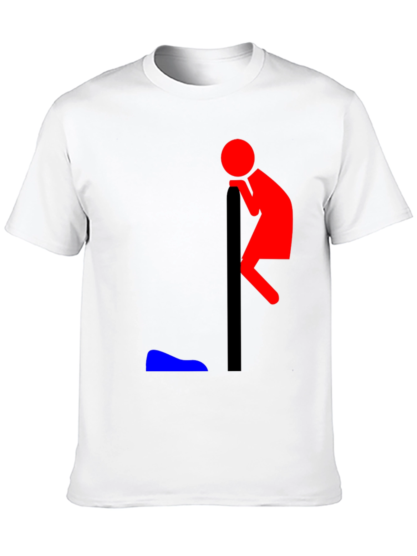 Black Funny Leaning Man Graphic T-Shirt view 10