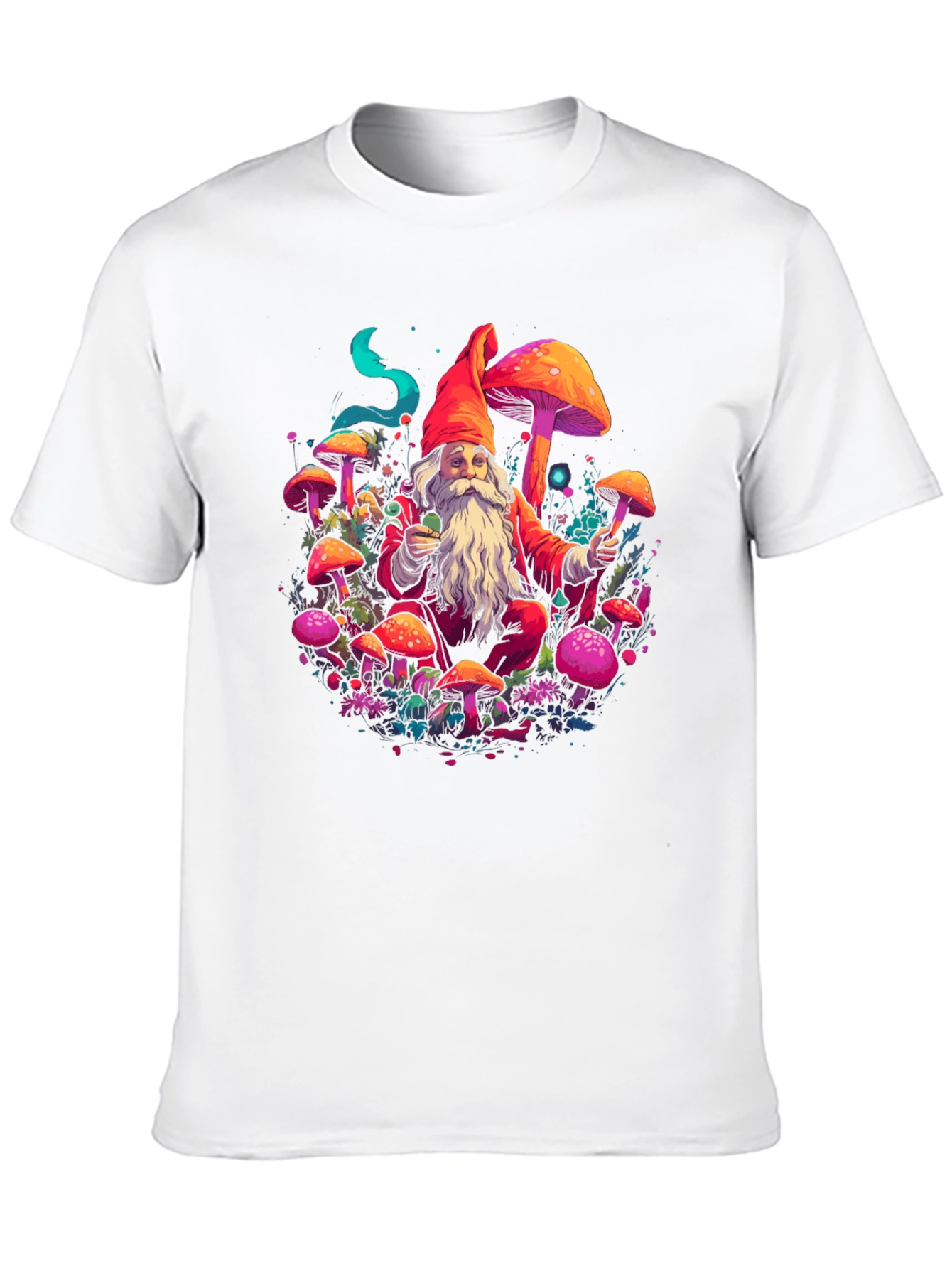 Black Mushroom Gnome Graphic Tee - Funky Design view 10