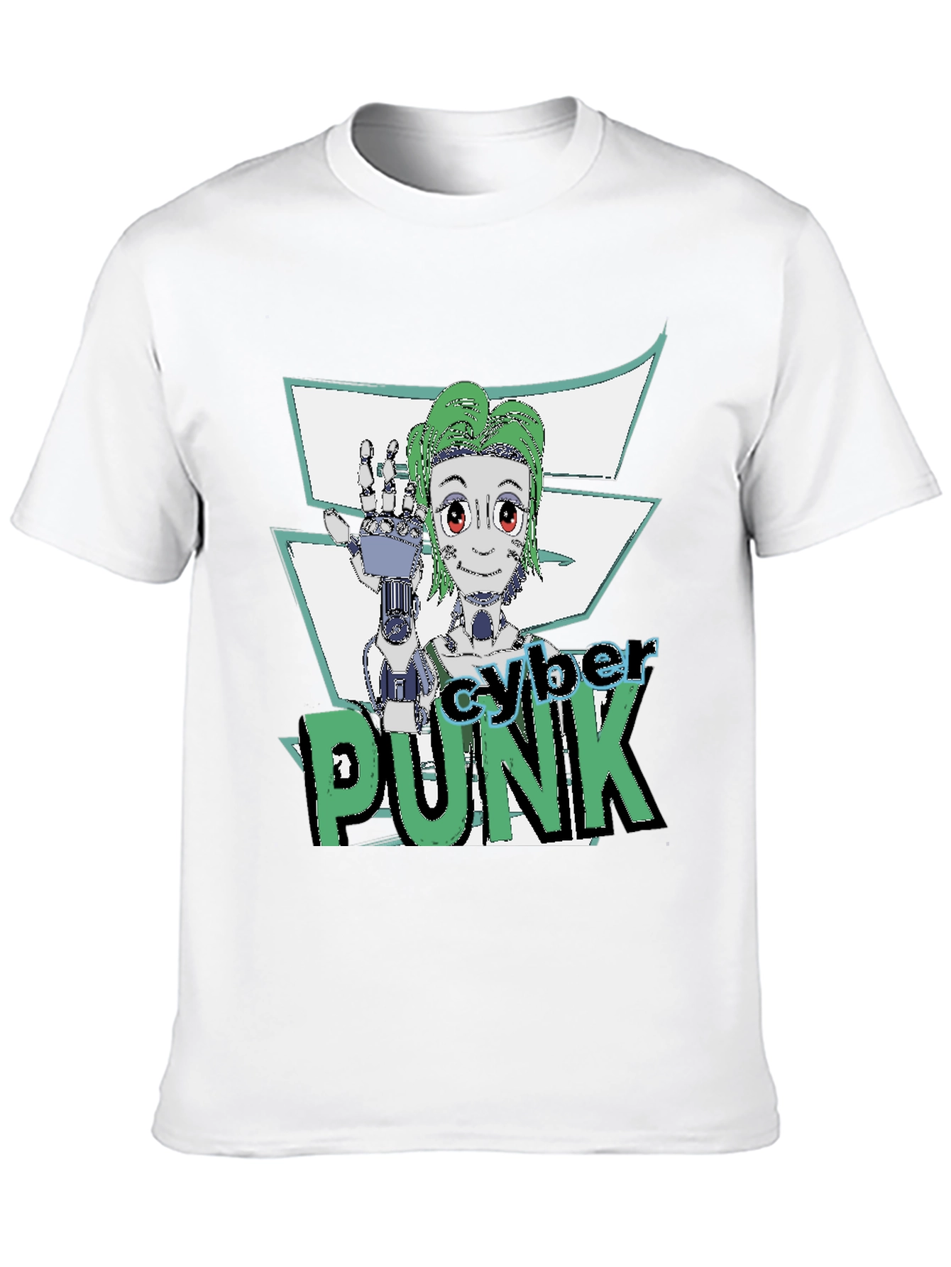 Black Cyberpunk Graphic Tee - Futuristic Style view 10