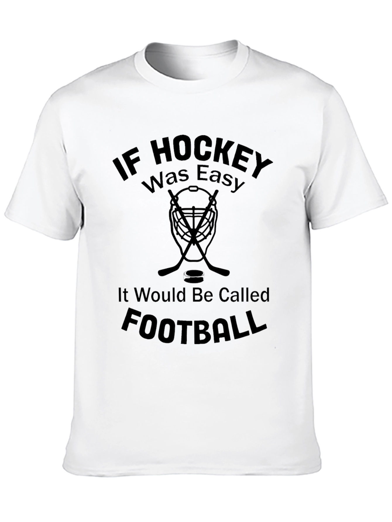 Black Hockey vs Football T-Shirt - Men's Black Graphic Tee view 10