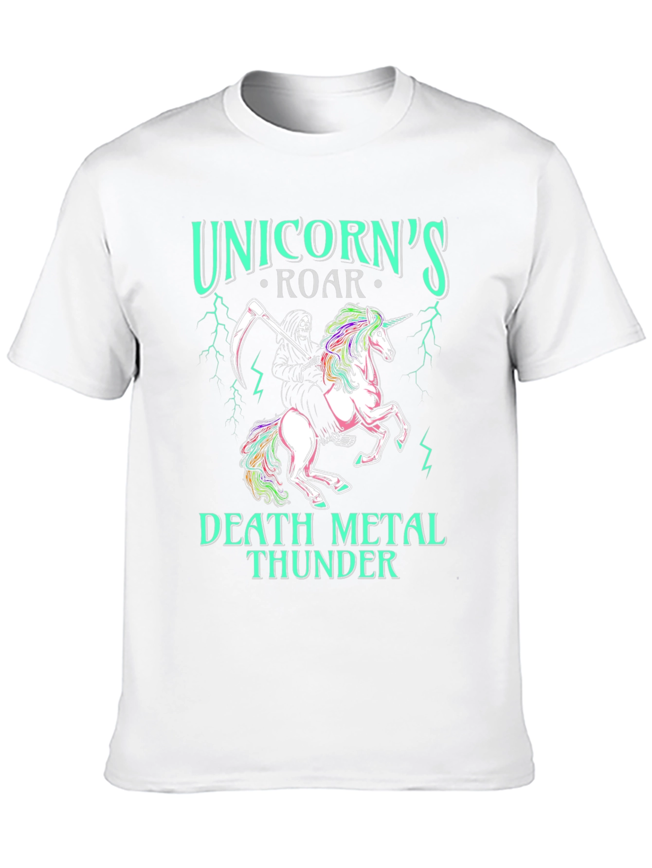 Black Unicorn's Roar Death Metal Thunder T-Shirt view 10