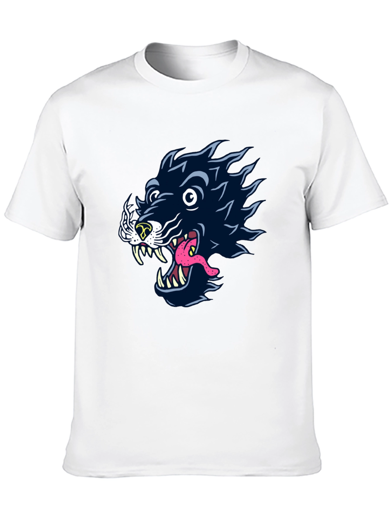 Black Wolf Graphic Tee - Black Cotton T-Shirt view 10