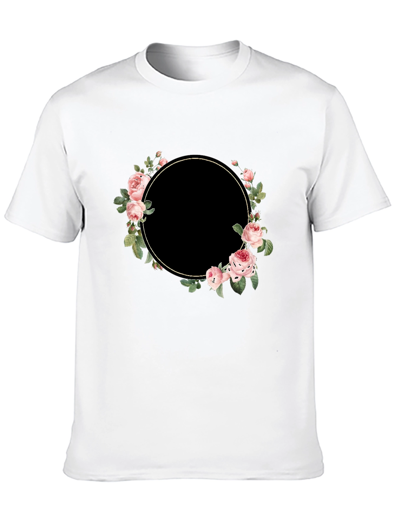 Black Floral Wreath Black T-Shirt - Stylish and Unique view 10