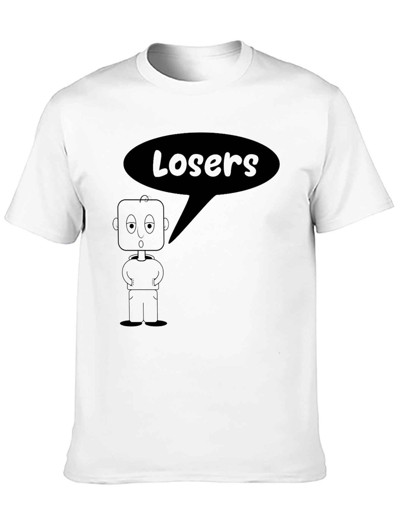 Black Losers Robot Graphic Tee - Mens Black T-Shirt view 10