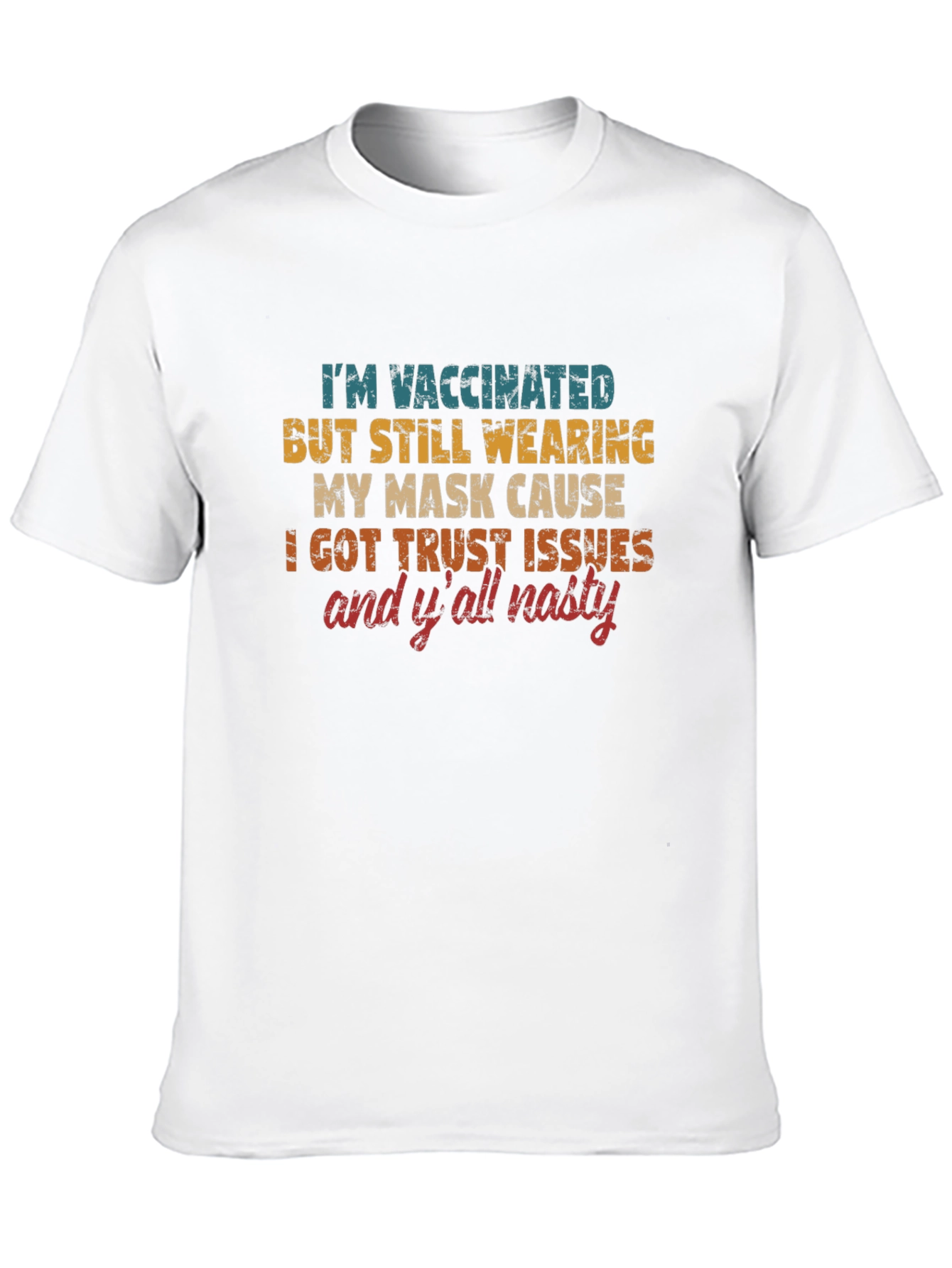 Black Vaccinated Trust Issues T-Shirt view 10