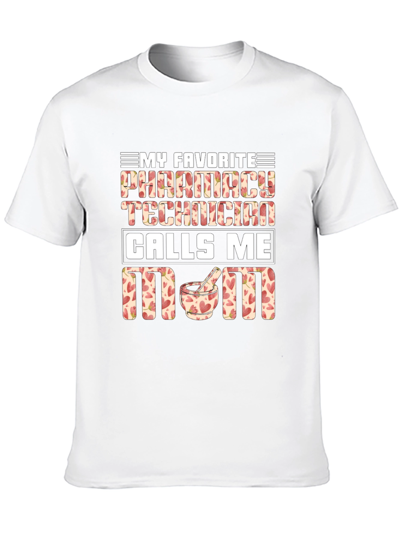 Black Pharmacy Technician Mom T-Shirt - Floral Design view 10