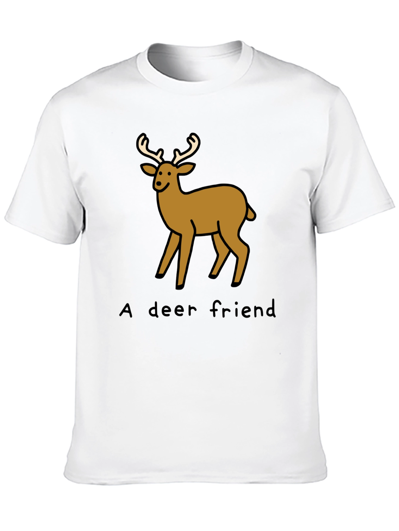 Black A Deer Friend Graphic Tee - Soft Black Cotton view 10