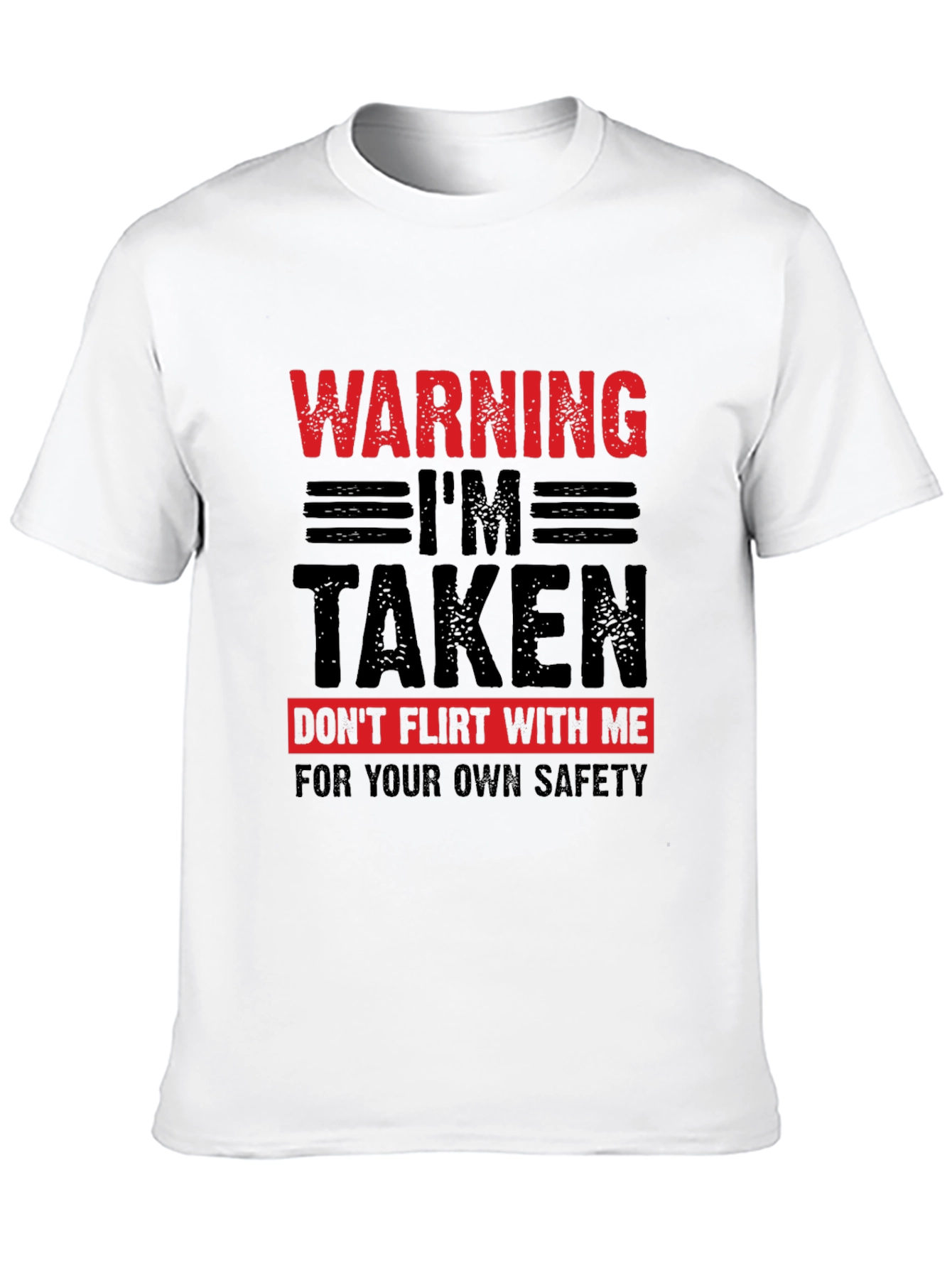 Black Warning I'm Taken T-Shirt - Novelty Graphic Tee view 10