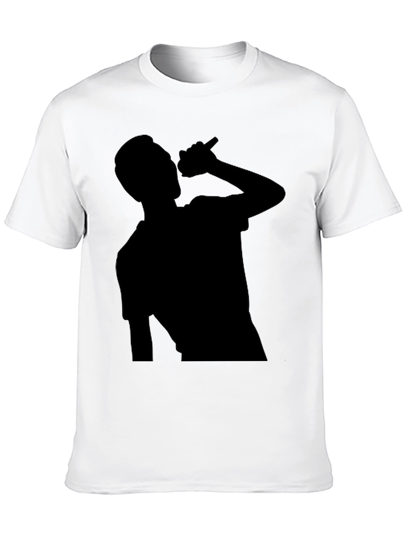 Black Silhouette Singer Graphic Tee - Black Cotton T-Shirt view 10