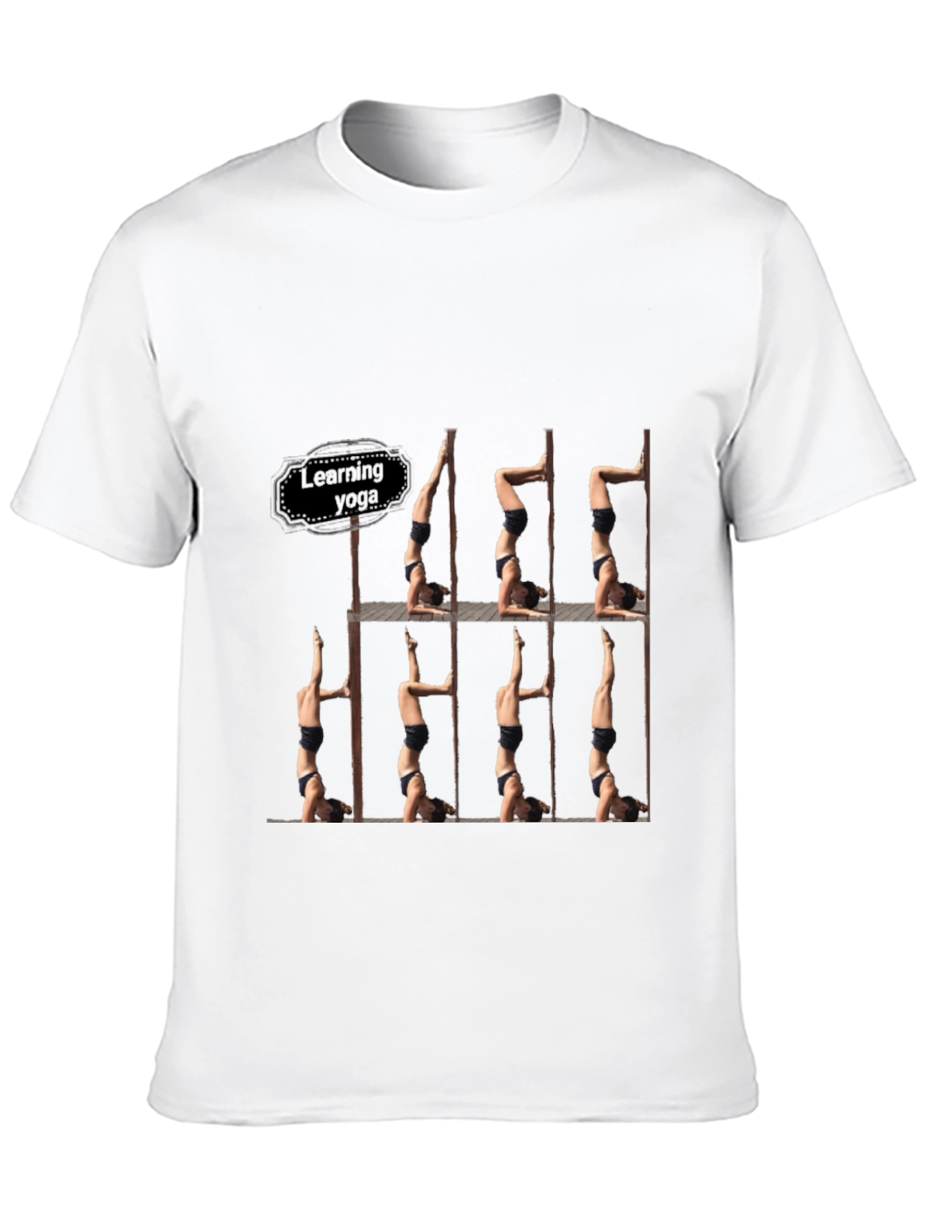 Black Learning Yoga Black T-Shirt - Headstand Pose view 10