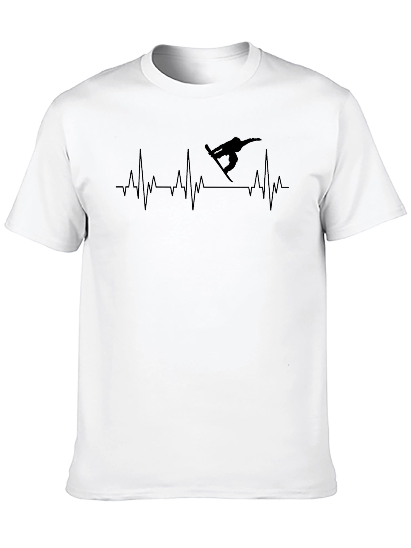 Black Snowboard Heartbeat Black T-Shirt view 10