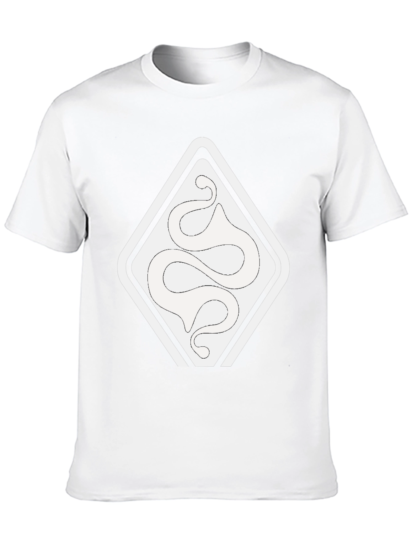Black Modern Graphic Tee: Abstract Snake Design view 10
