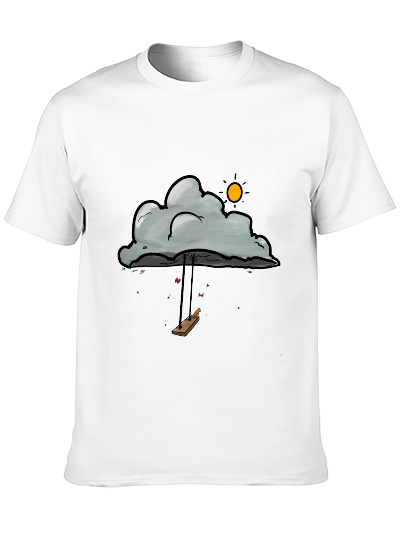 Black Cloud Swing Graphic T-Shirt - Unique Design view 10