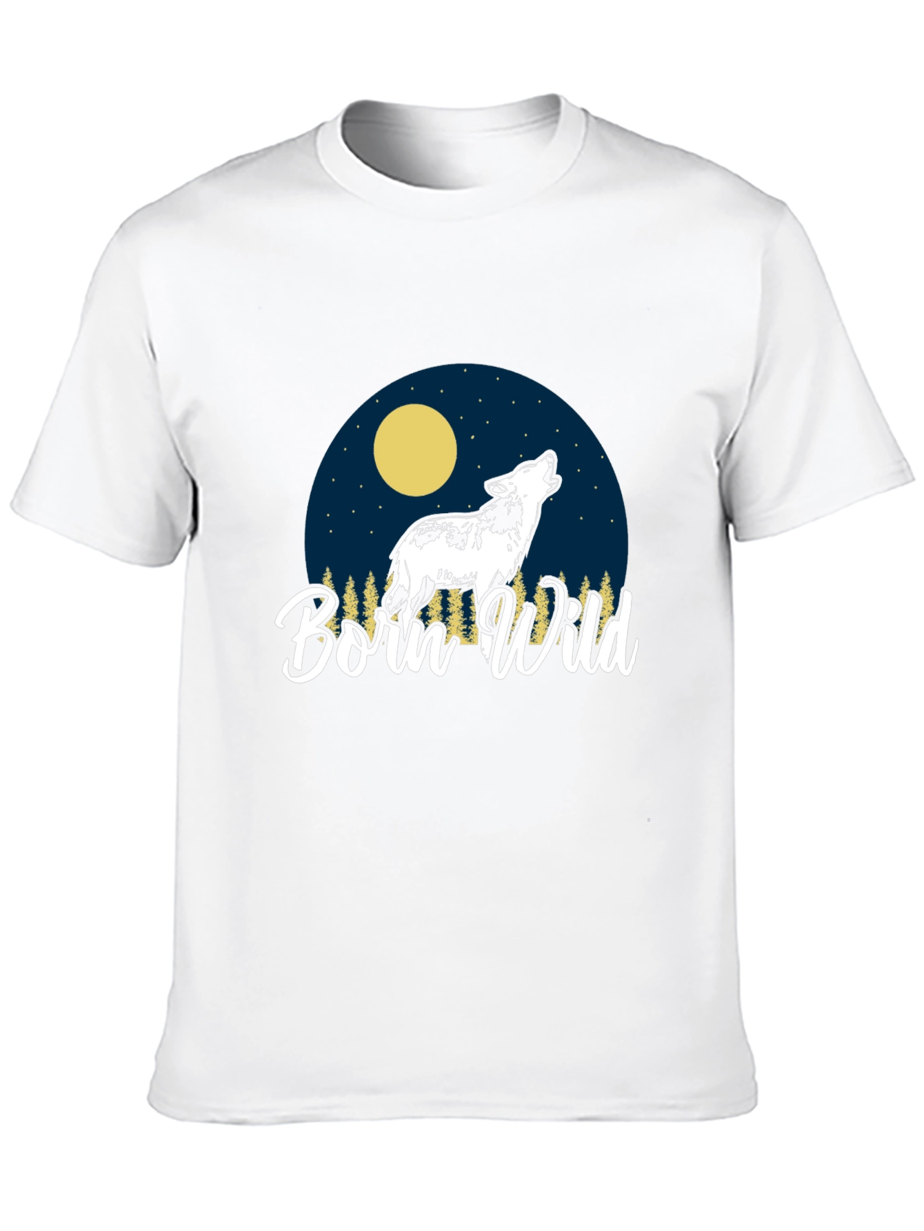 Black Born Wild Wolf Graphic T-Shirt - Black view 10