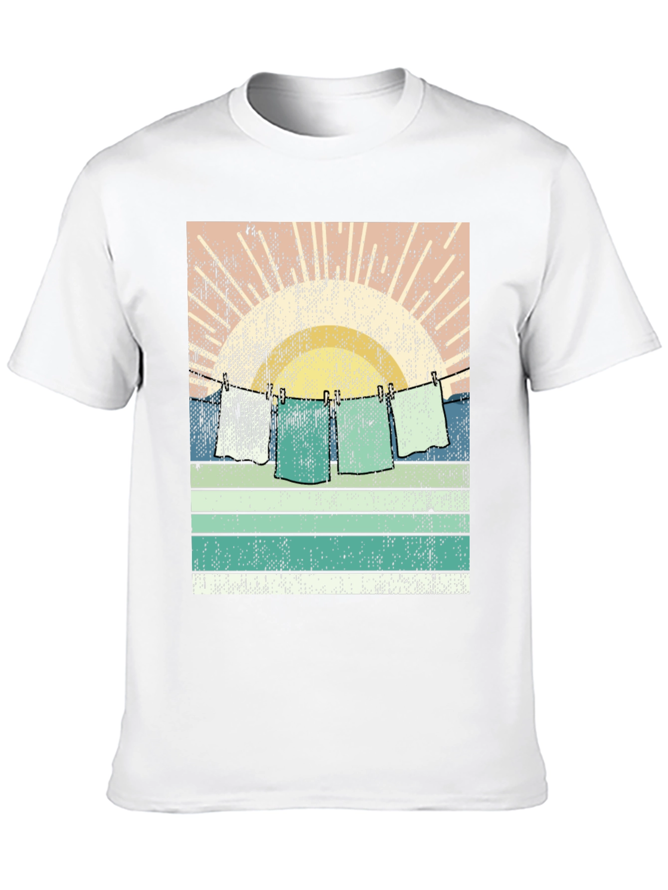 Black Retro Sunset Laundry T-Shirt view 10