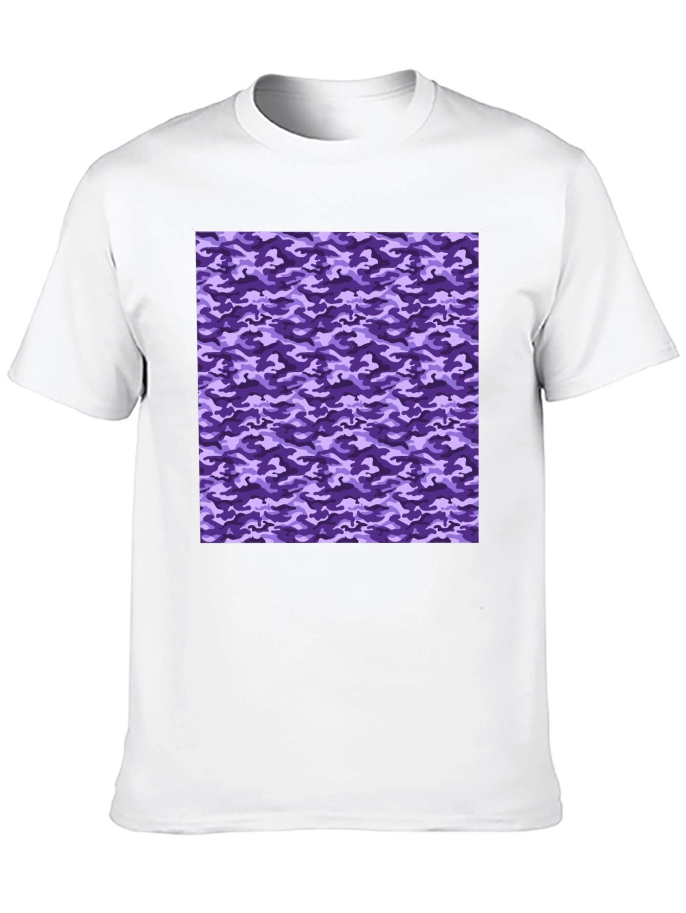 Black Purple Camo Print Black T-Shirt view 10