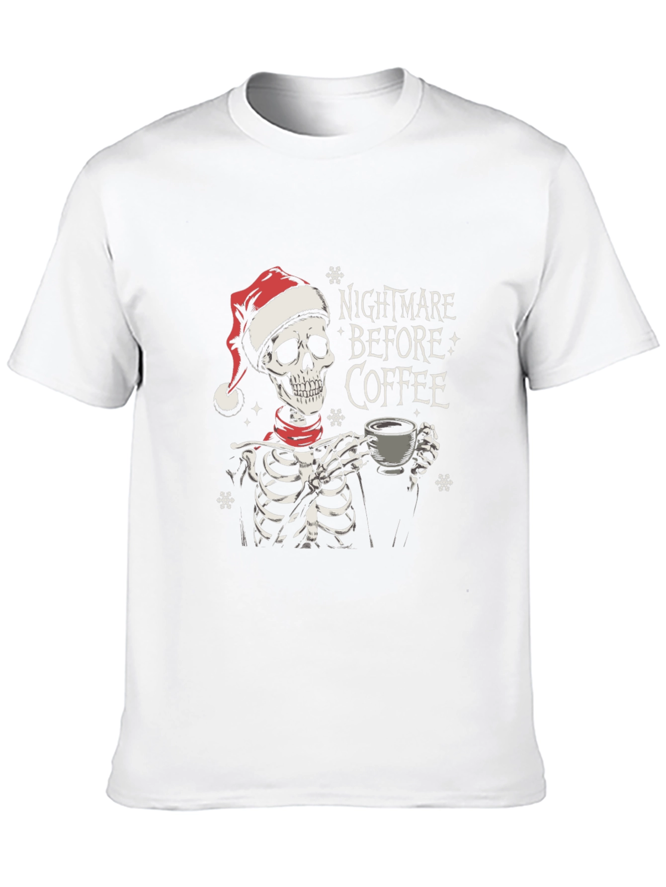Black Nightmare Before Coffee Skeleton Holiday T-Shirt view 10