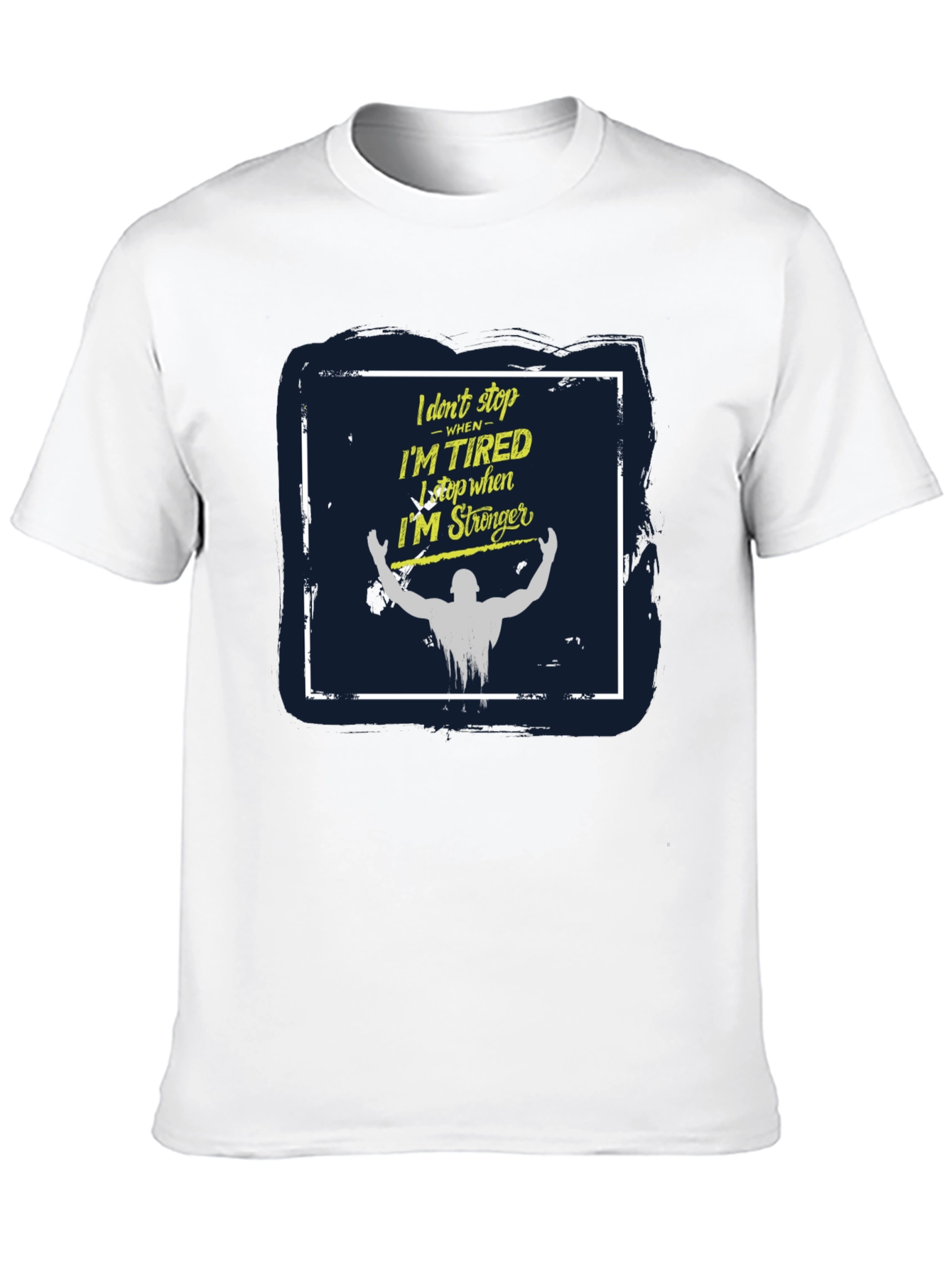 Black Motivational Workout T-Shirt - I Don't Stop When I'm Tired view 10