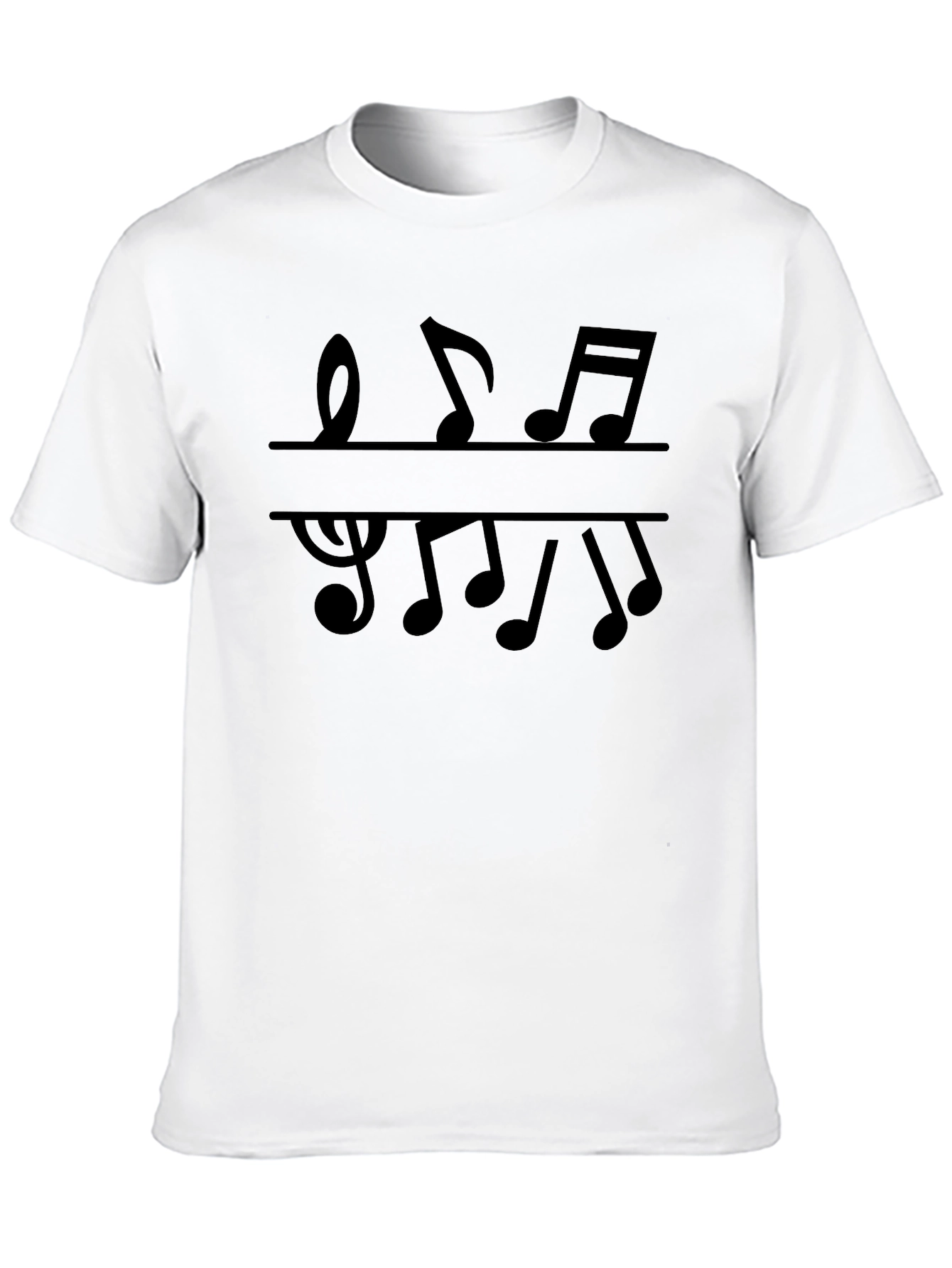 Black Musical Note T-Shirt - Black Cotton Tee for Music Lovers view 10