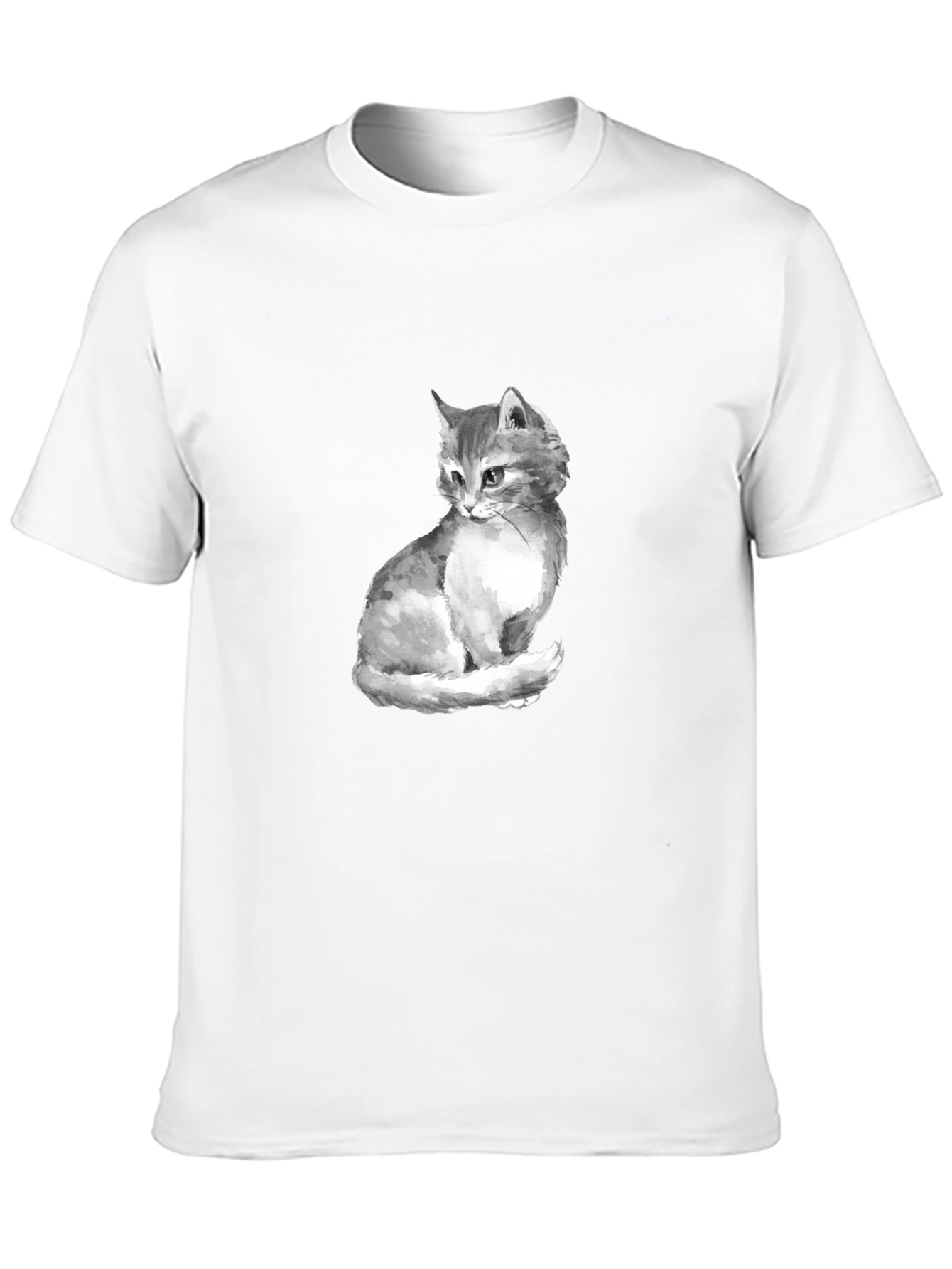 Black Cat Portrait Graphic Tee - Black Unisex T-Shirt view 10