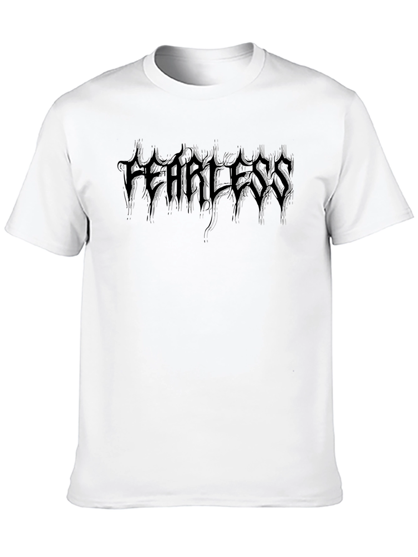 Black Fearless Graphic Print Black T-Shirt view 10