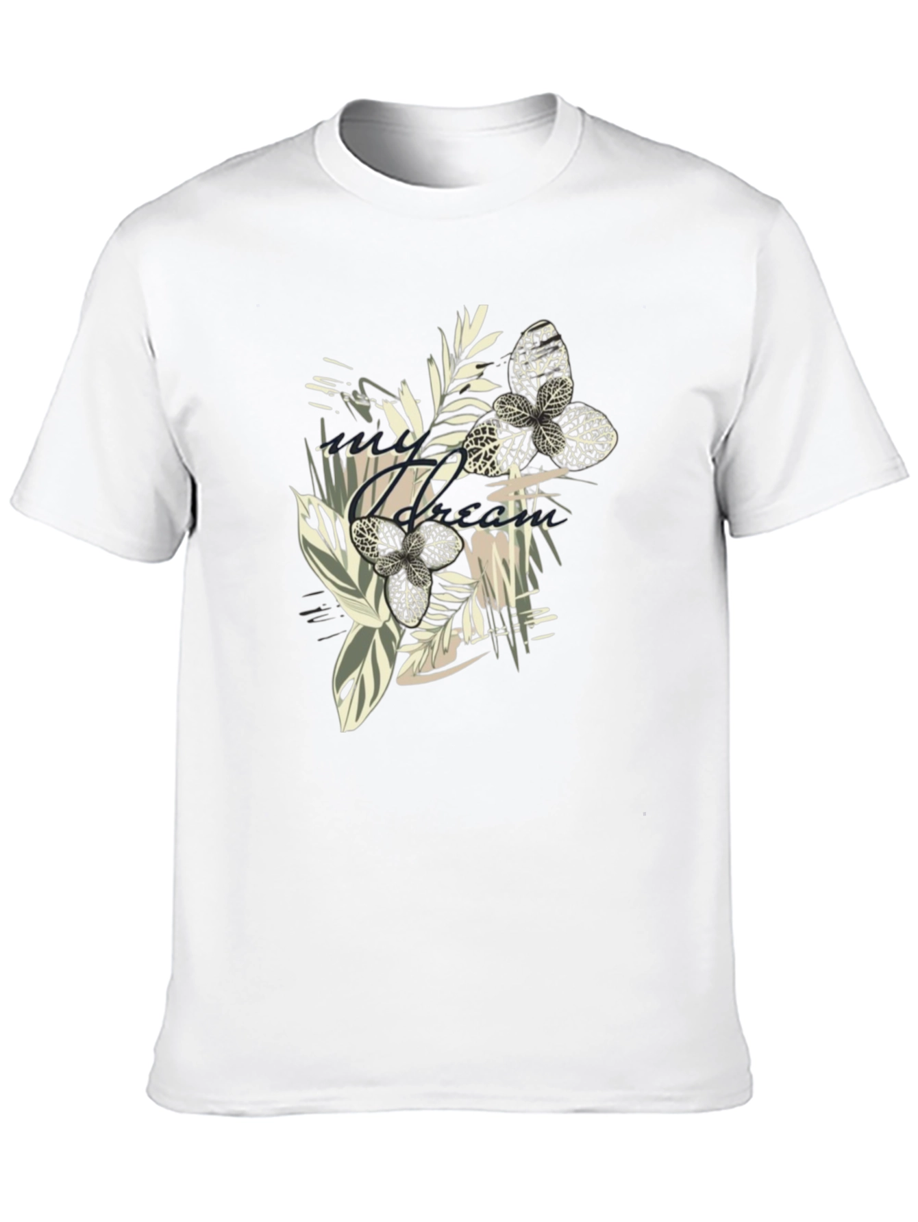 Black Botanical Print Black T-Shirt view 10