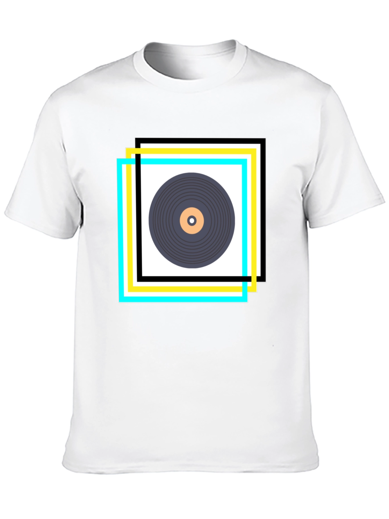 Black Retro Vinyl Record Graphic Tee view 10