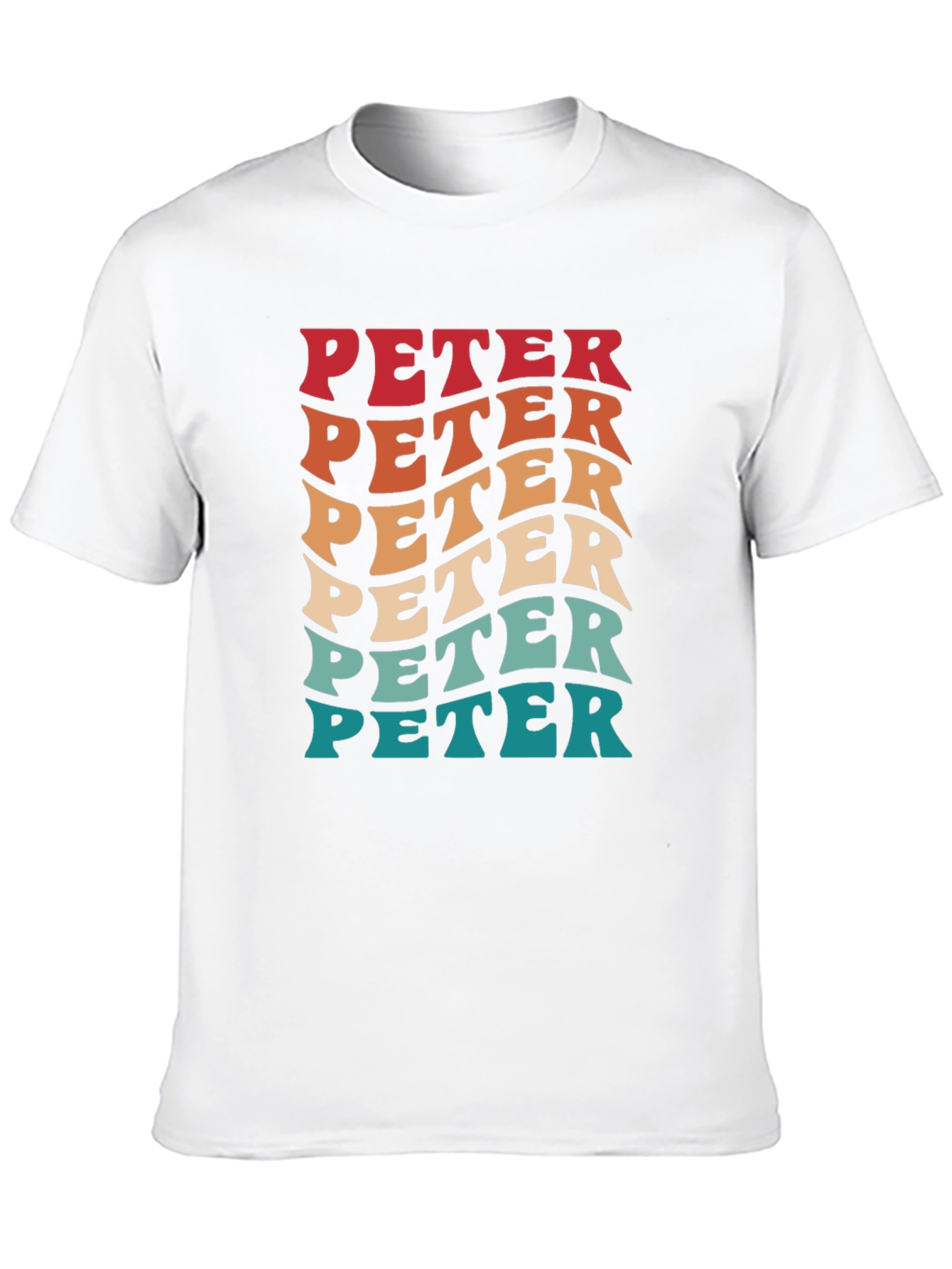 Black Retro 'PETER' Graphic Tee - Cool Personalized T-Shirt view 10