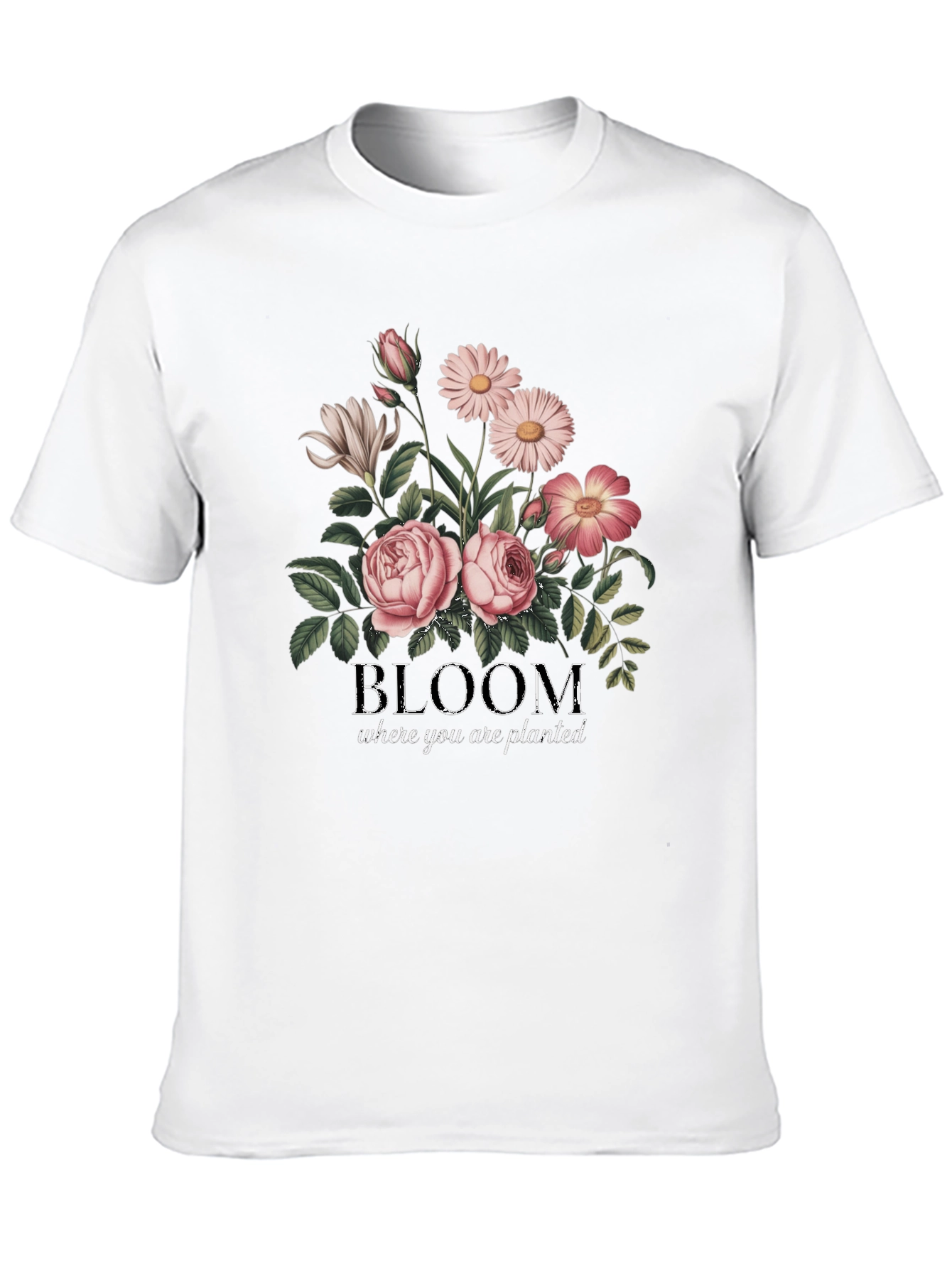 Black Bloom Where You Are Planted Graphic Tee view 10