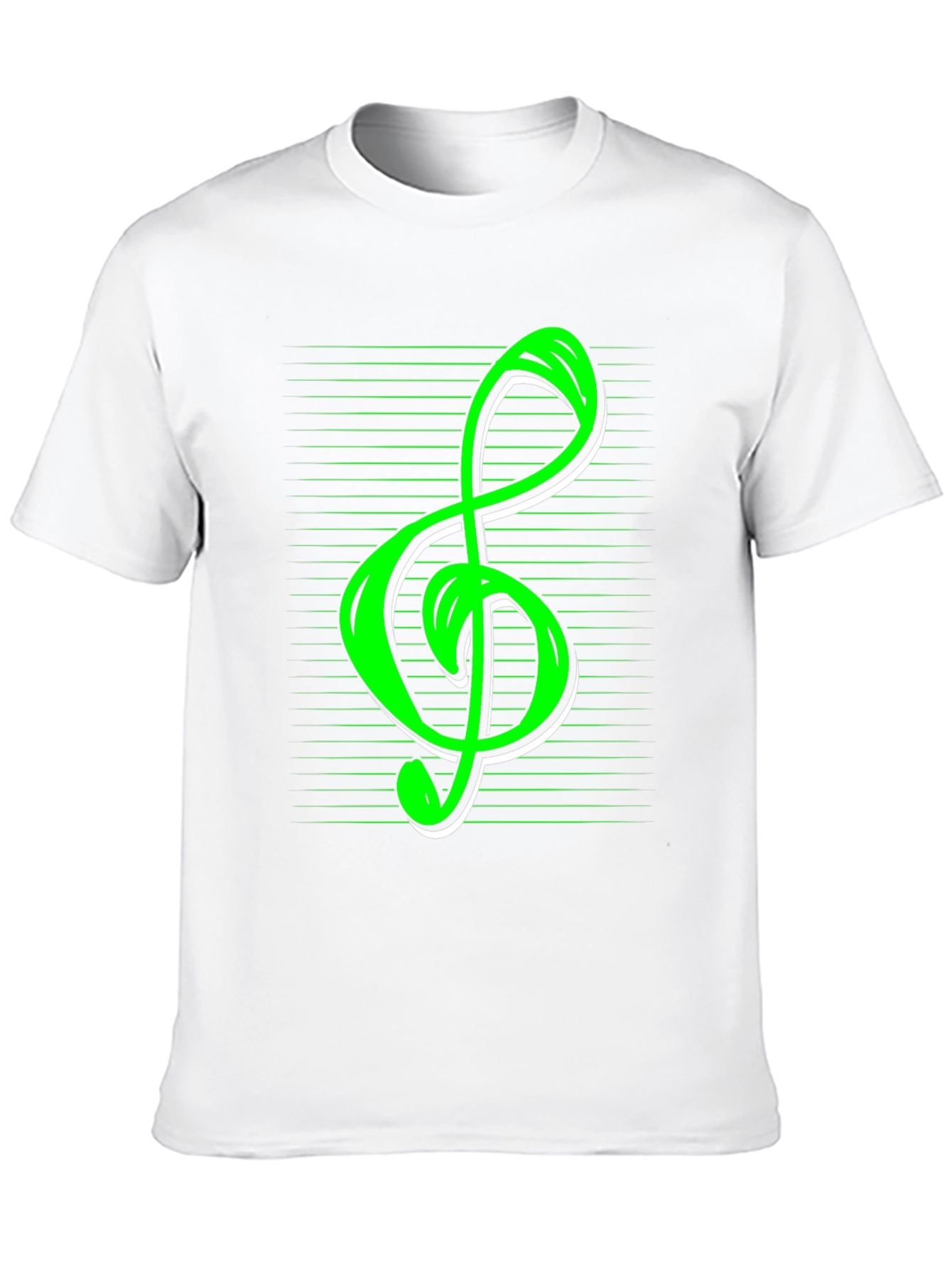 Green Treble Clef Graphic Tee - Music Lover T-Shirt - 10